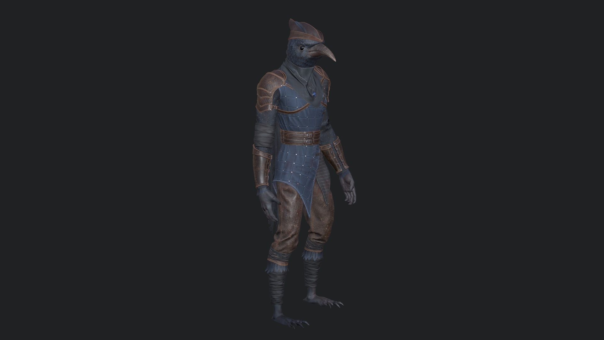 Raven - Modular Character Low-poly 3D model_4