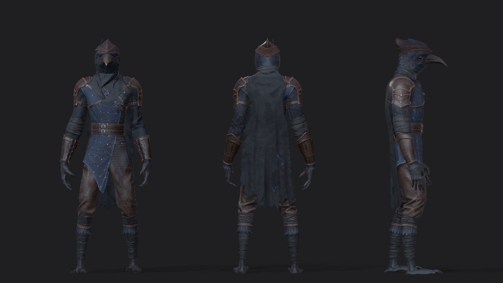 Raven - Modular Character Low-poly 3D model_8