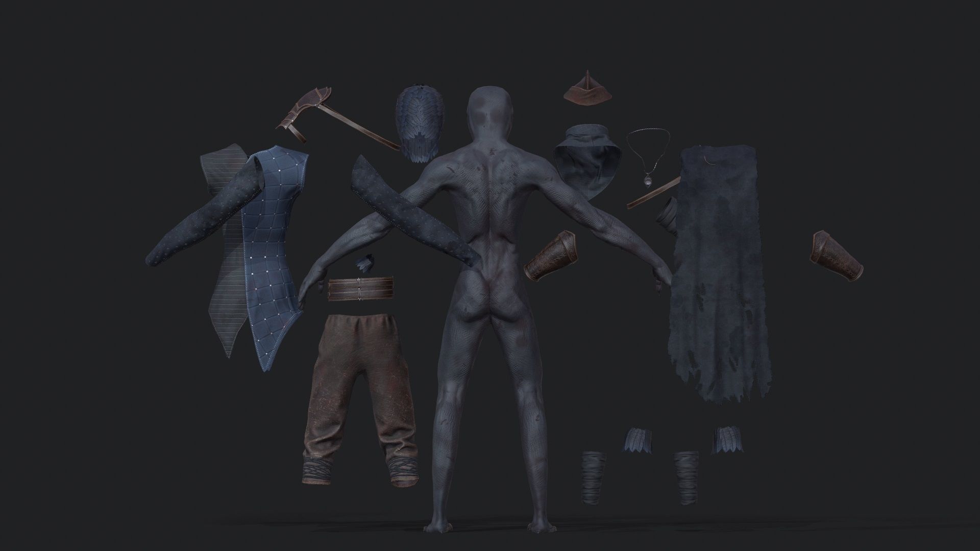 Raven - Modular Character Low-poly 3D model_10