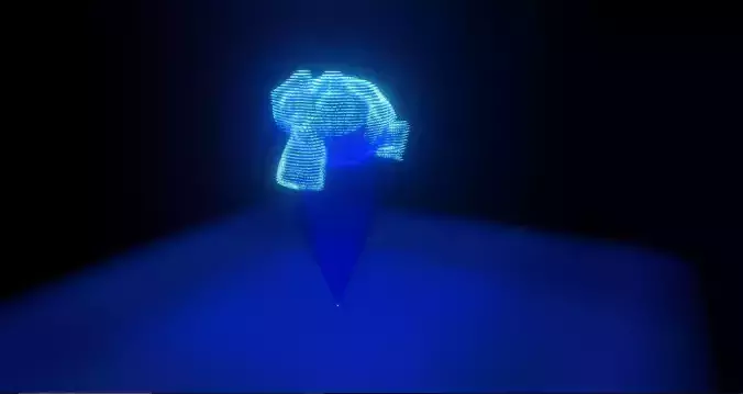 3D Hologram glowing mushroom