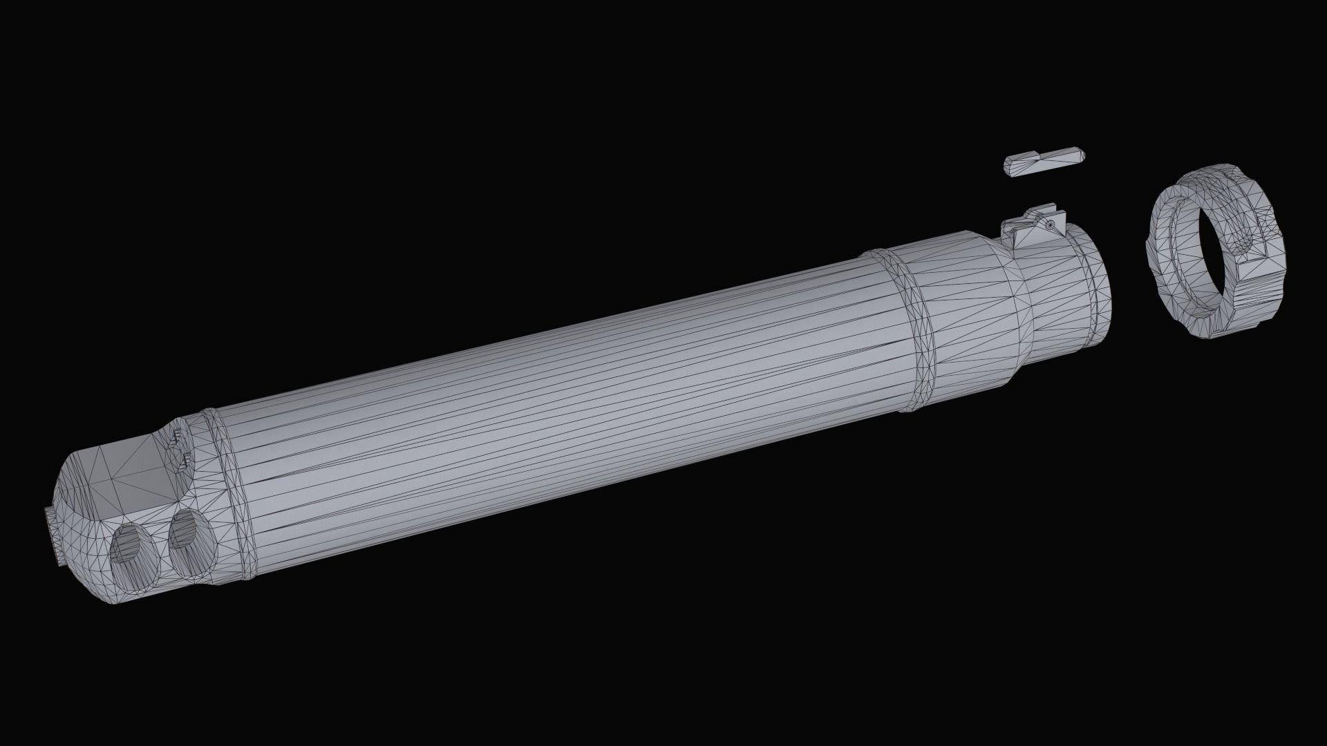 Barrett QDL Suppressor by M107A1 Low-poly 3D model_13