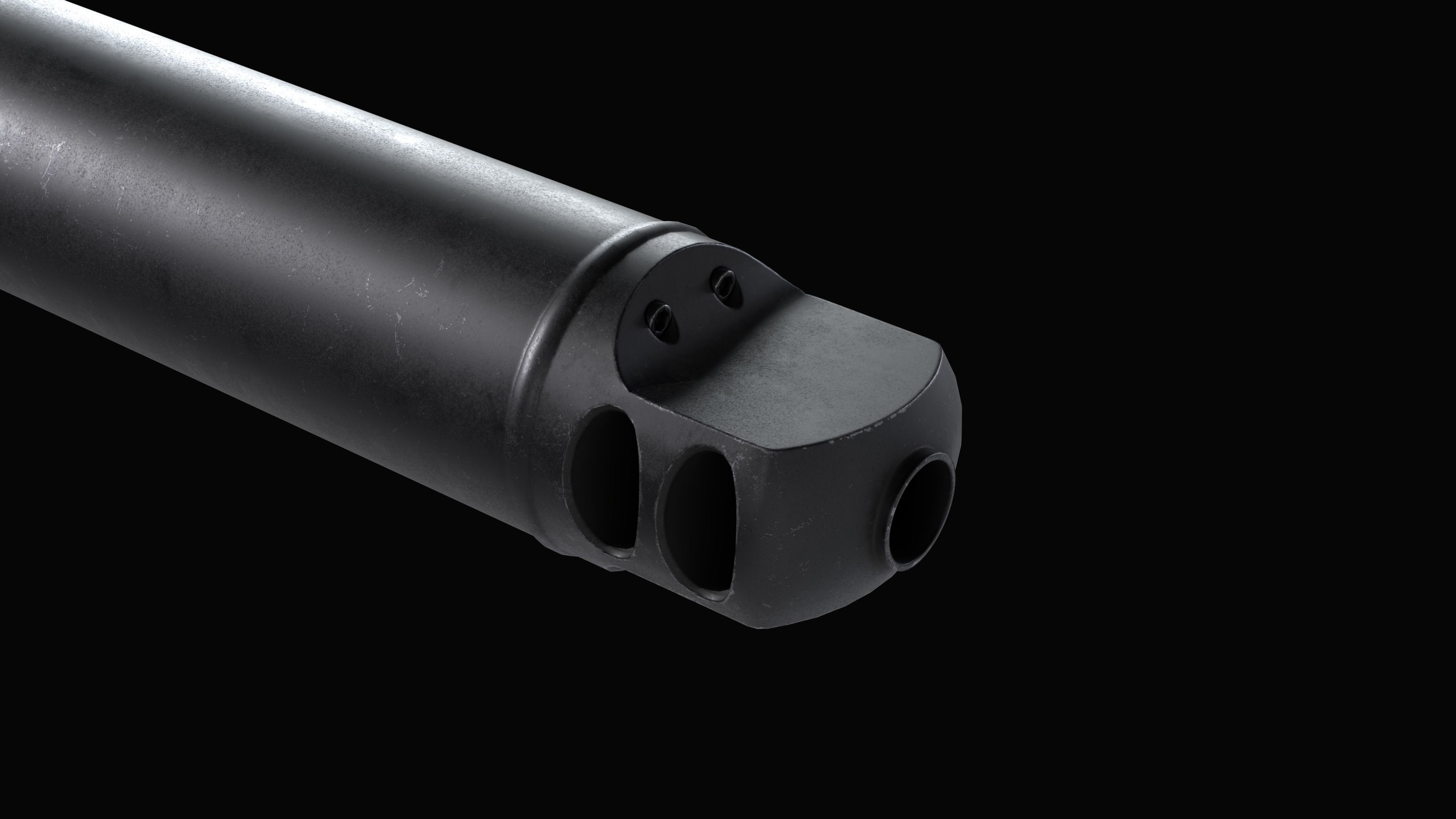 Barrett QDL Suppressor by M107A1 Low-poly 3D model_10