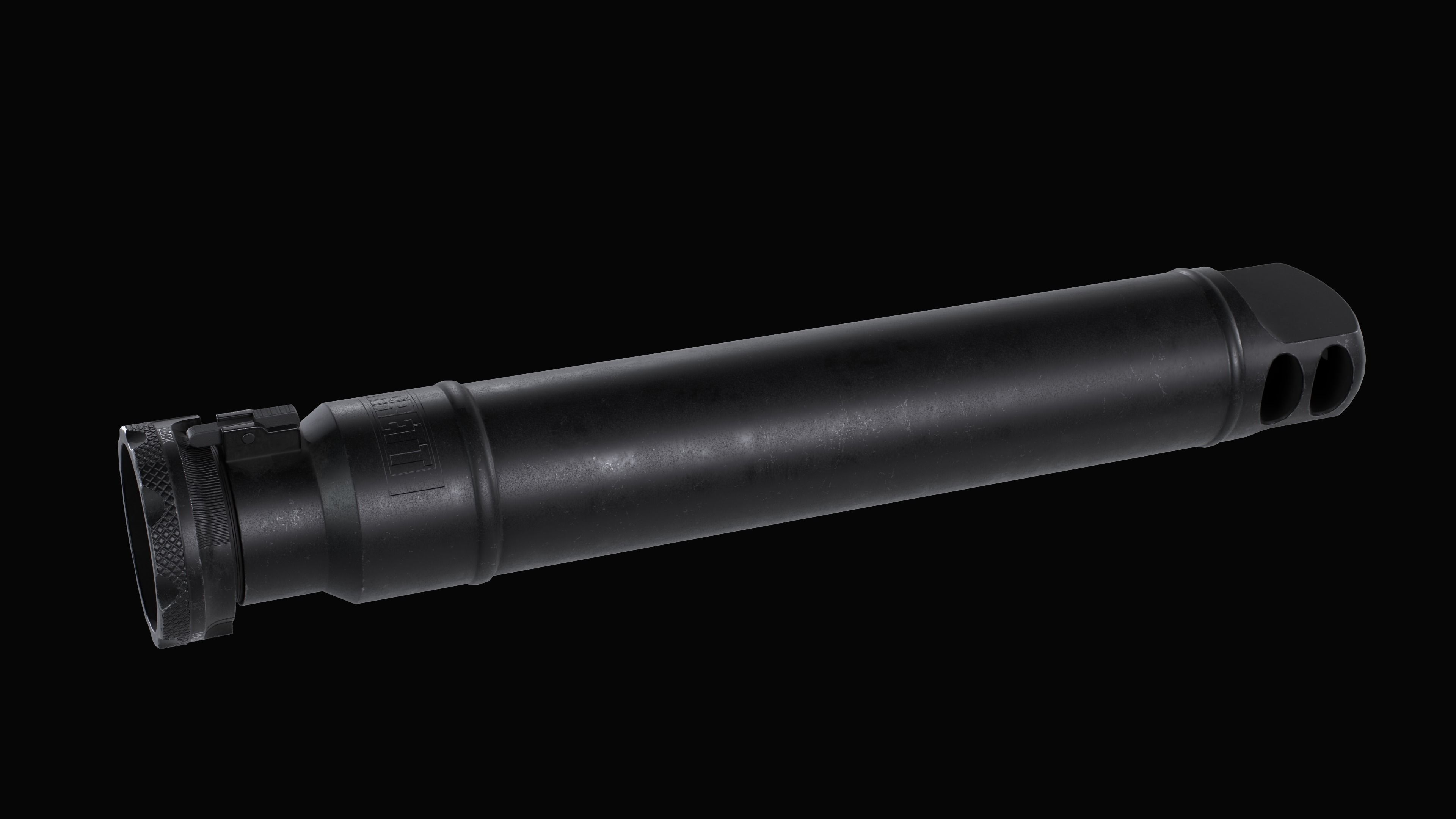 Barrett QDL Suppressor by M107A1 Low-poly 3D model_8