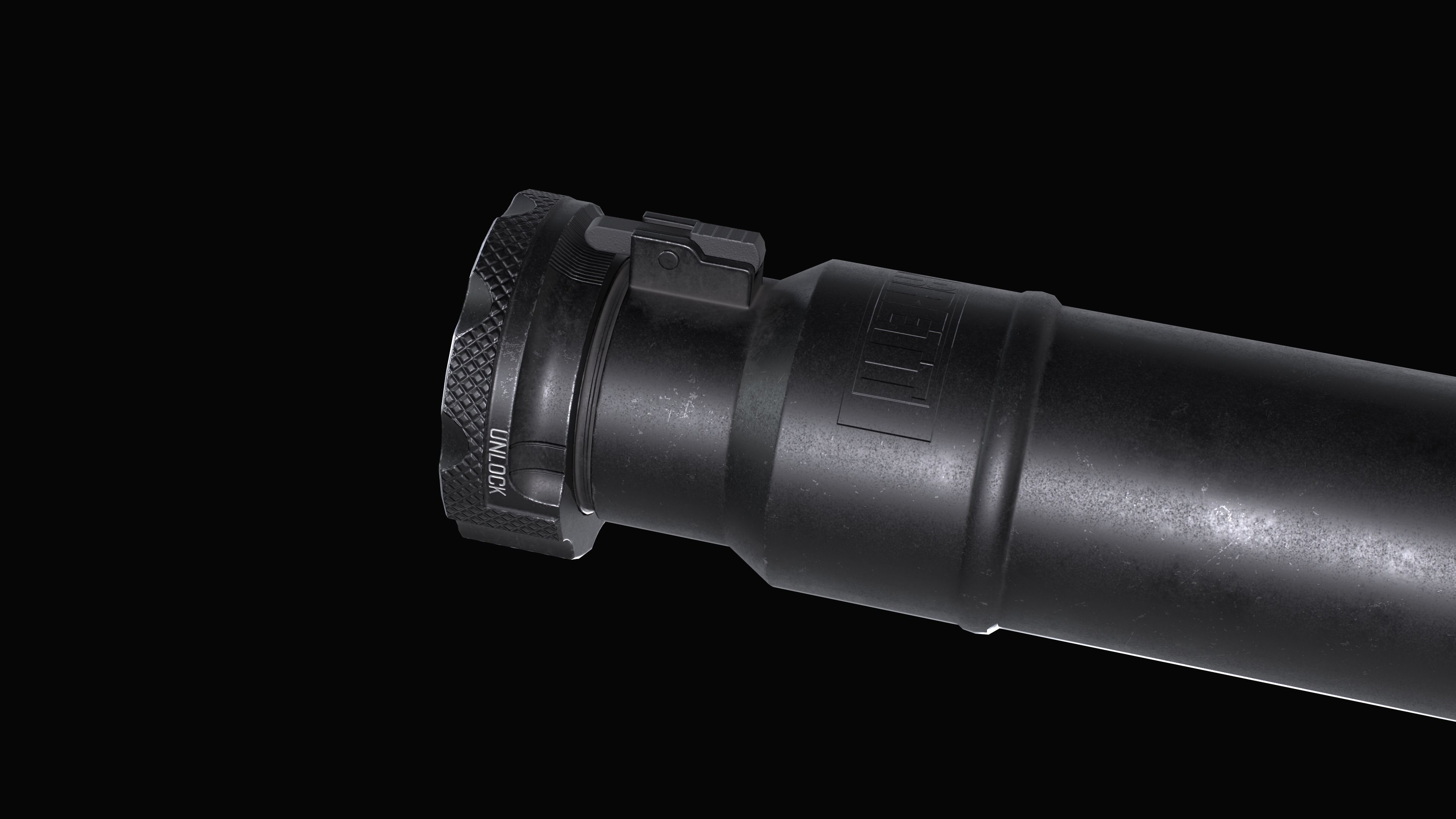 Barrett QDL Suppressor by M107A1 Low-poly 3D model_11