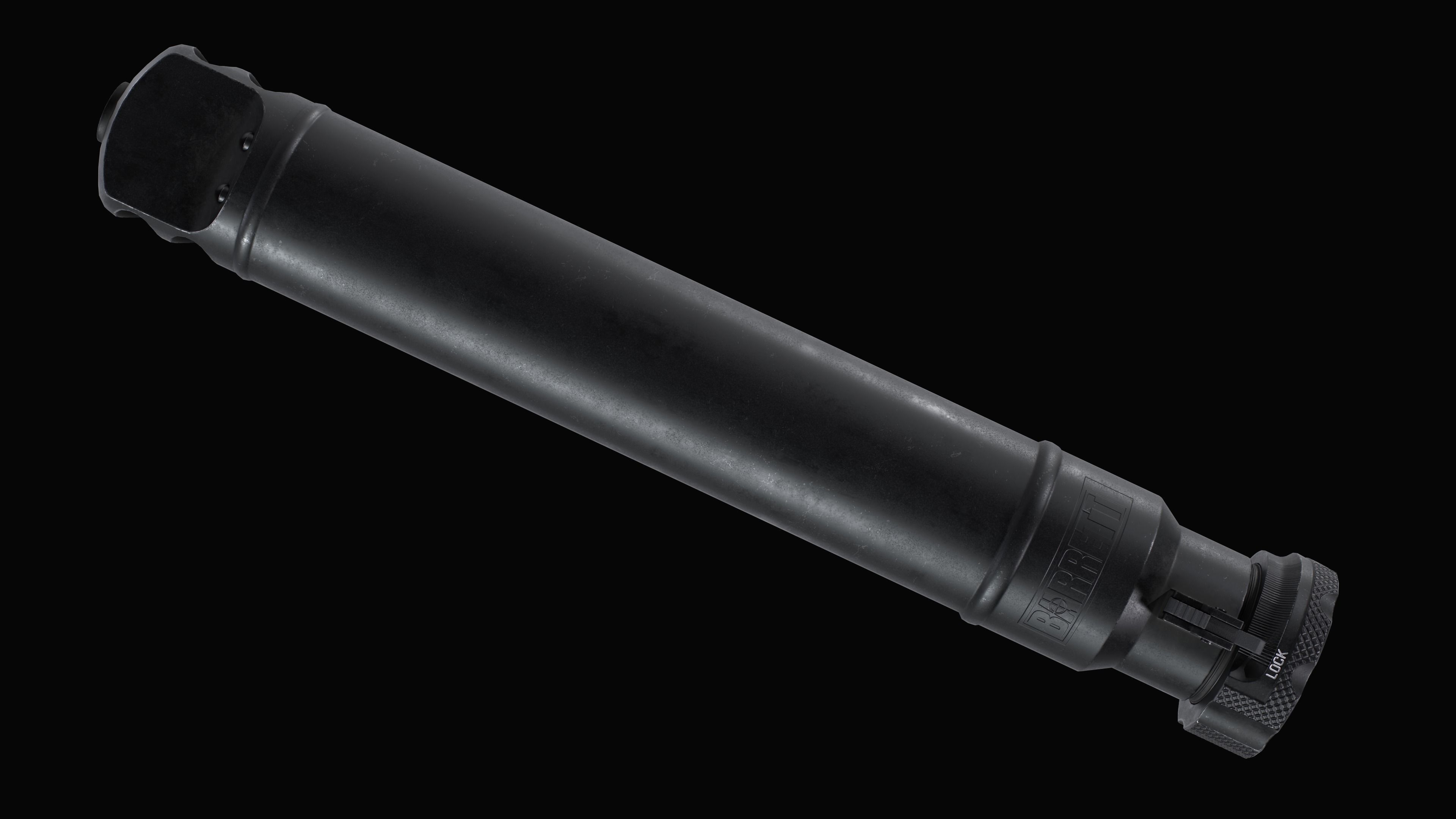 Barrett QDL Suppressor by M107A1 Low-poly 3D model_9