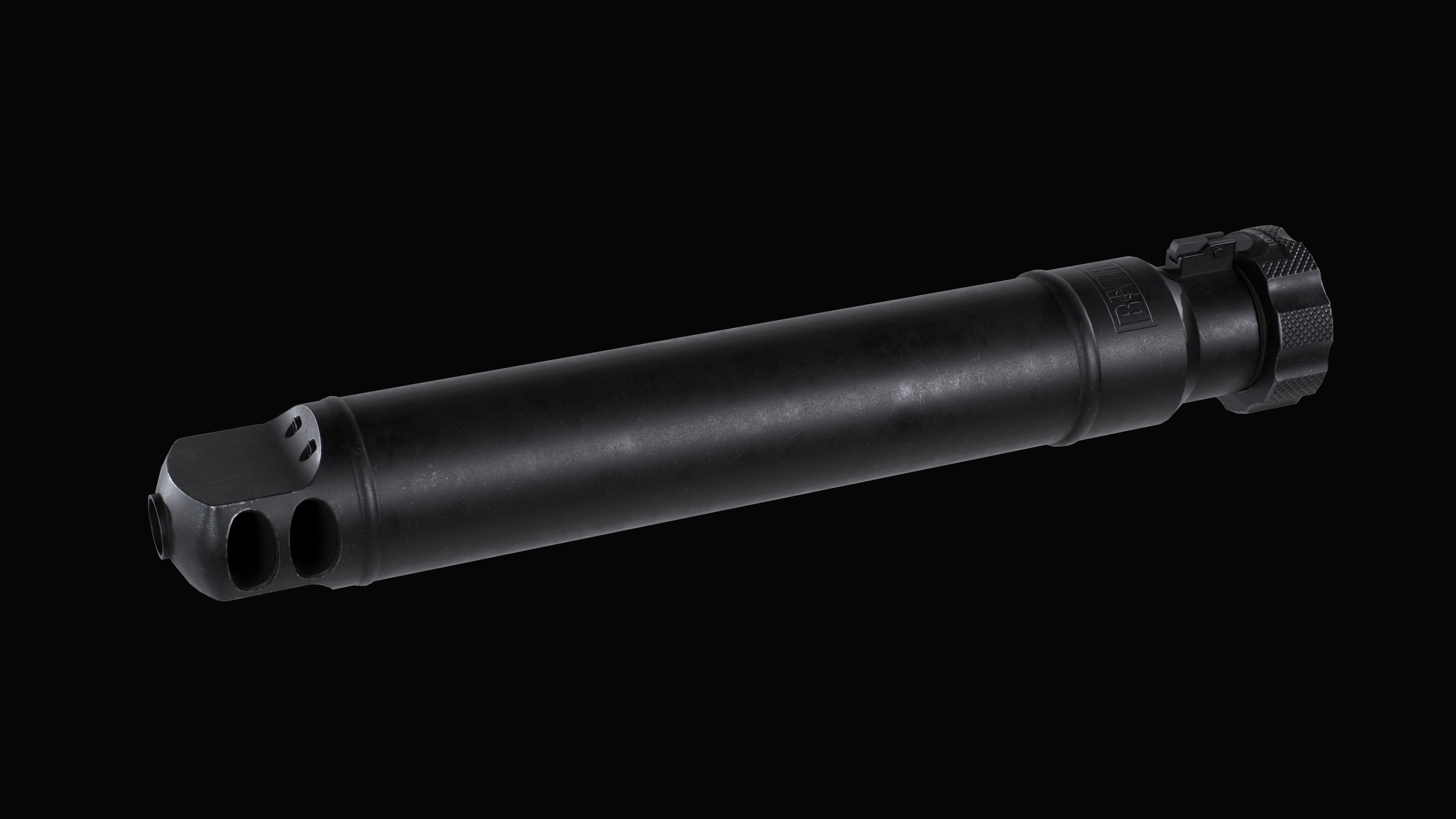 Barrett QDL Suppressor by M107A1 Low-poly 3D model_7