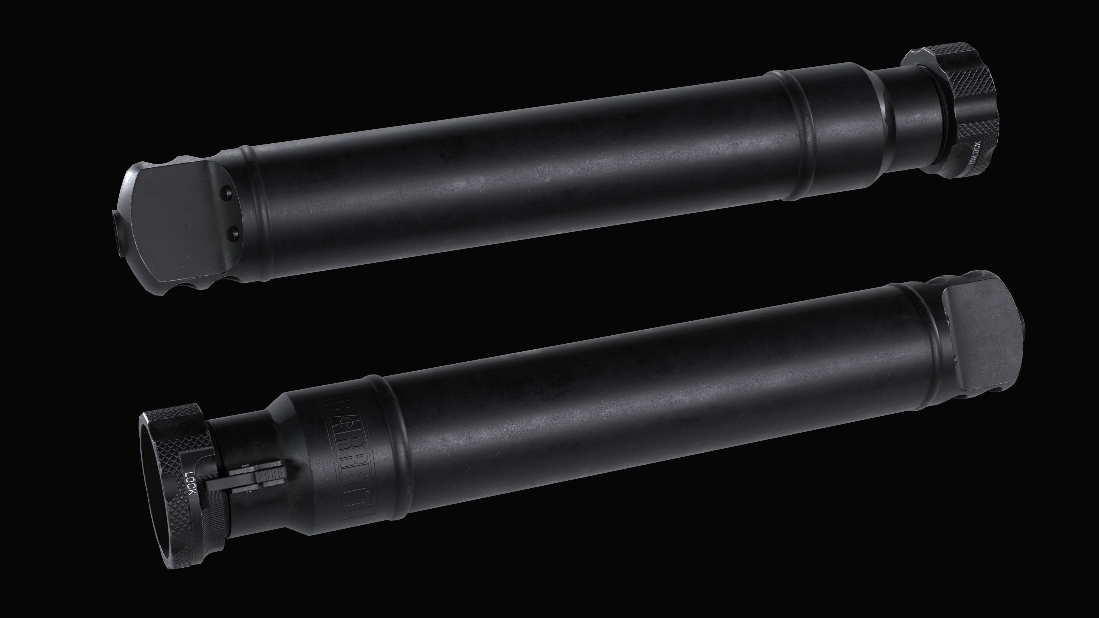 Barrett QDL Suppressor by M107A1 Low-poly 3D model_5