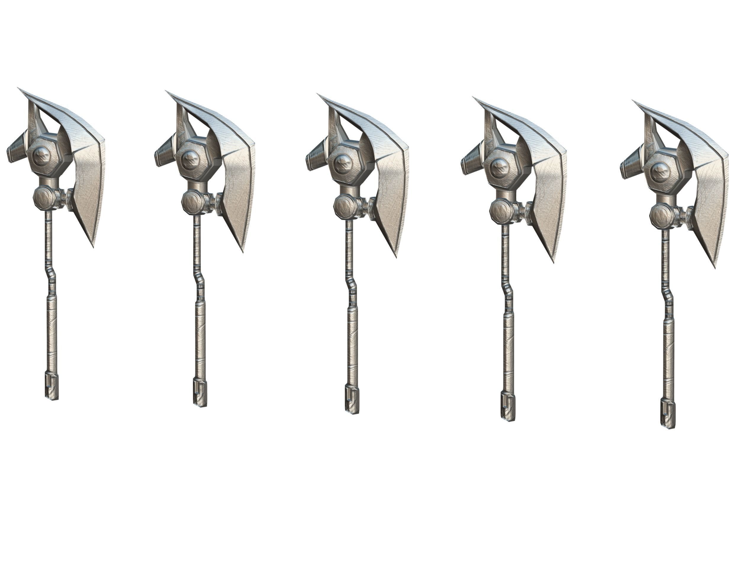 a set of cutting weapons Low-poly 3D model_21