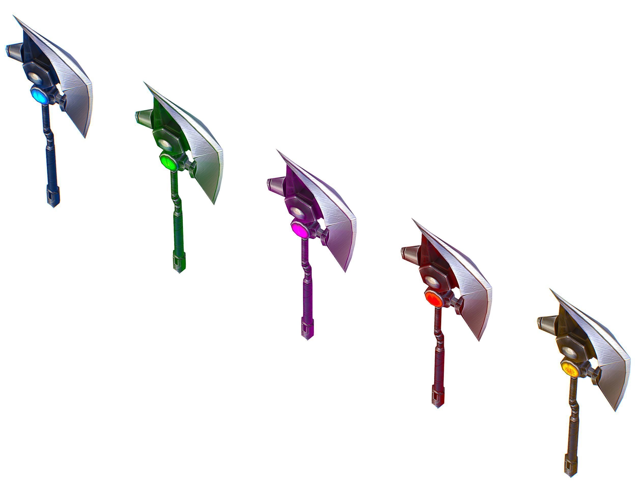 a set of cutting weapons Low-poly 3D model_14