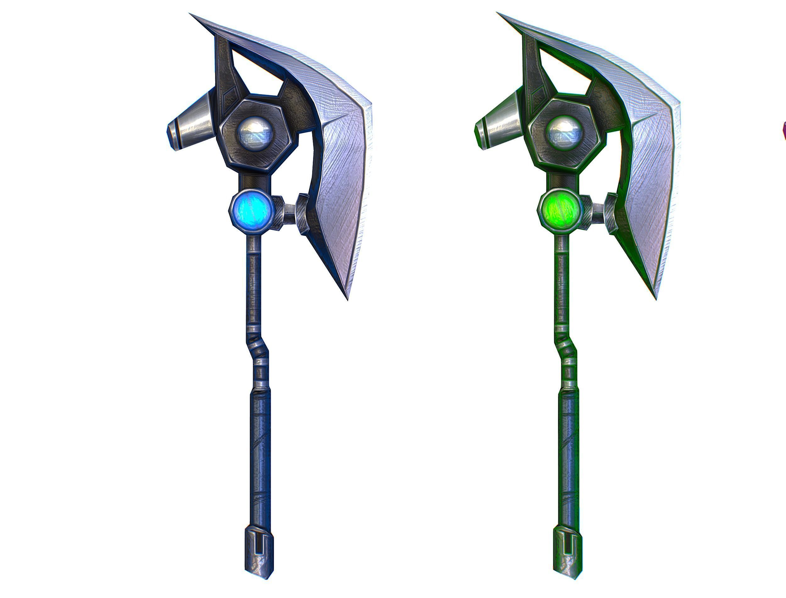 a set of cutting weapons Low-poly 3D model_11