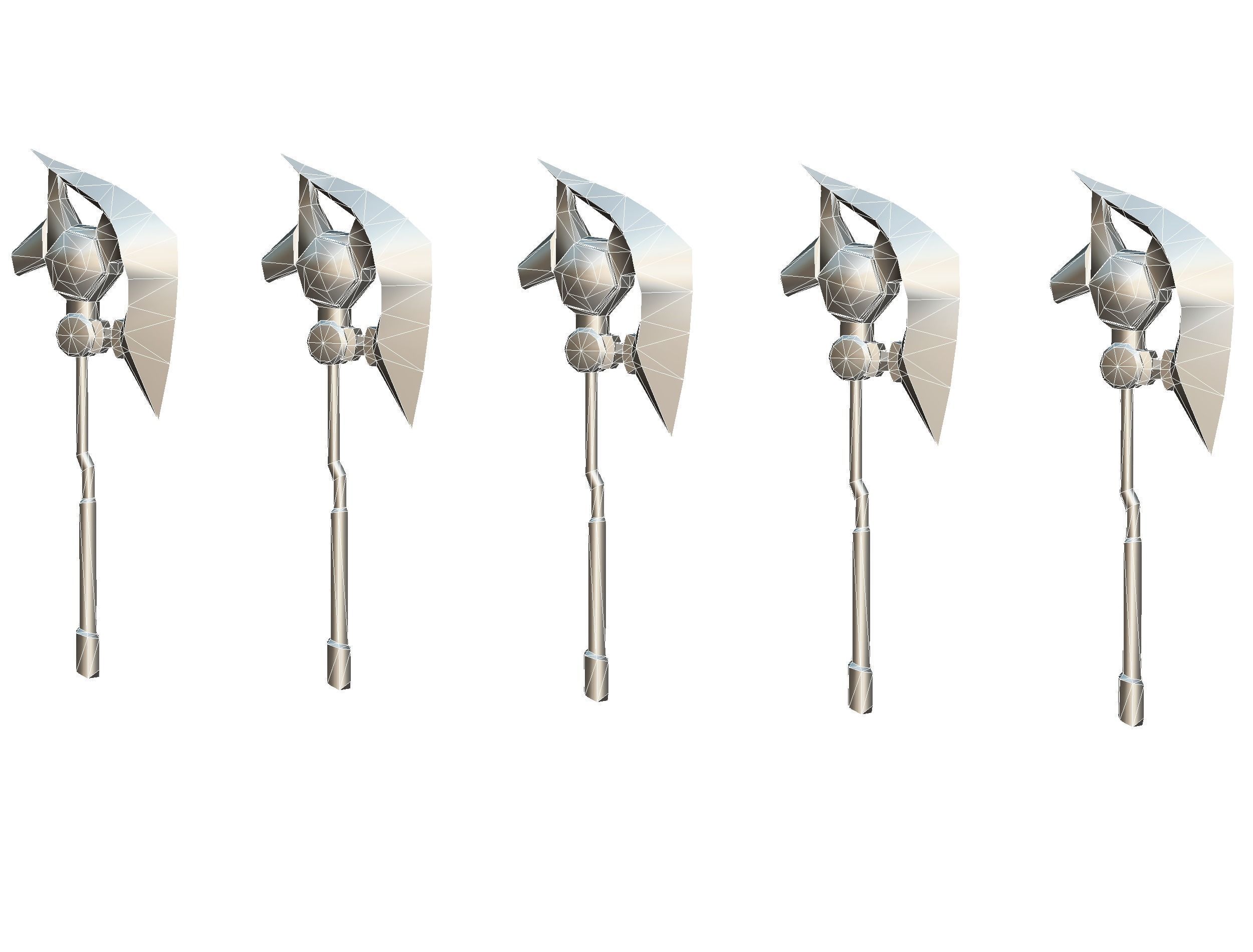 a set of cutting weapons Low-poly 3D model_20