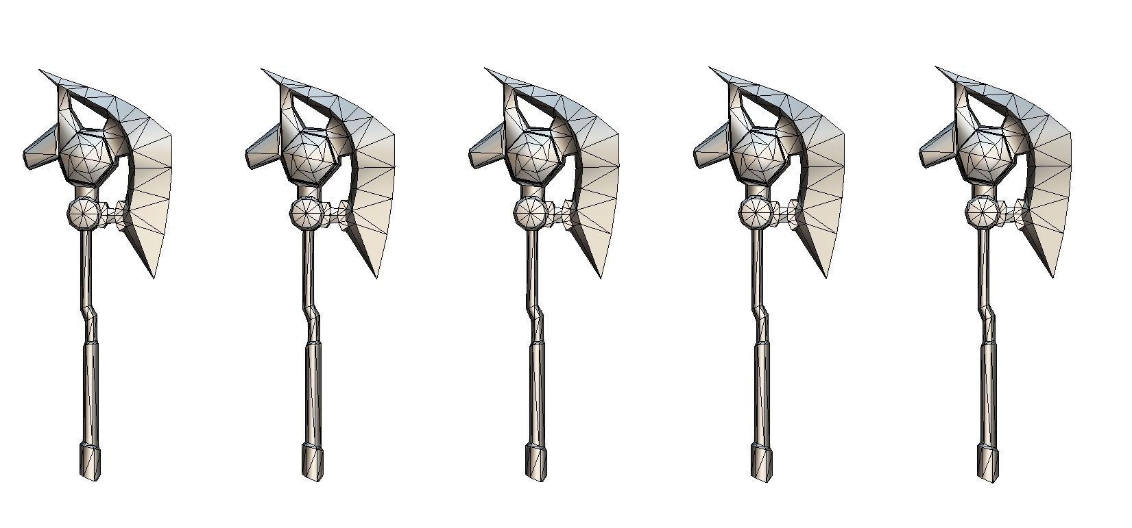 a set of cutting weapons Low-poly 3D model_24