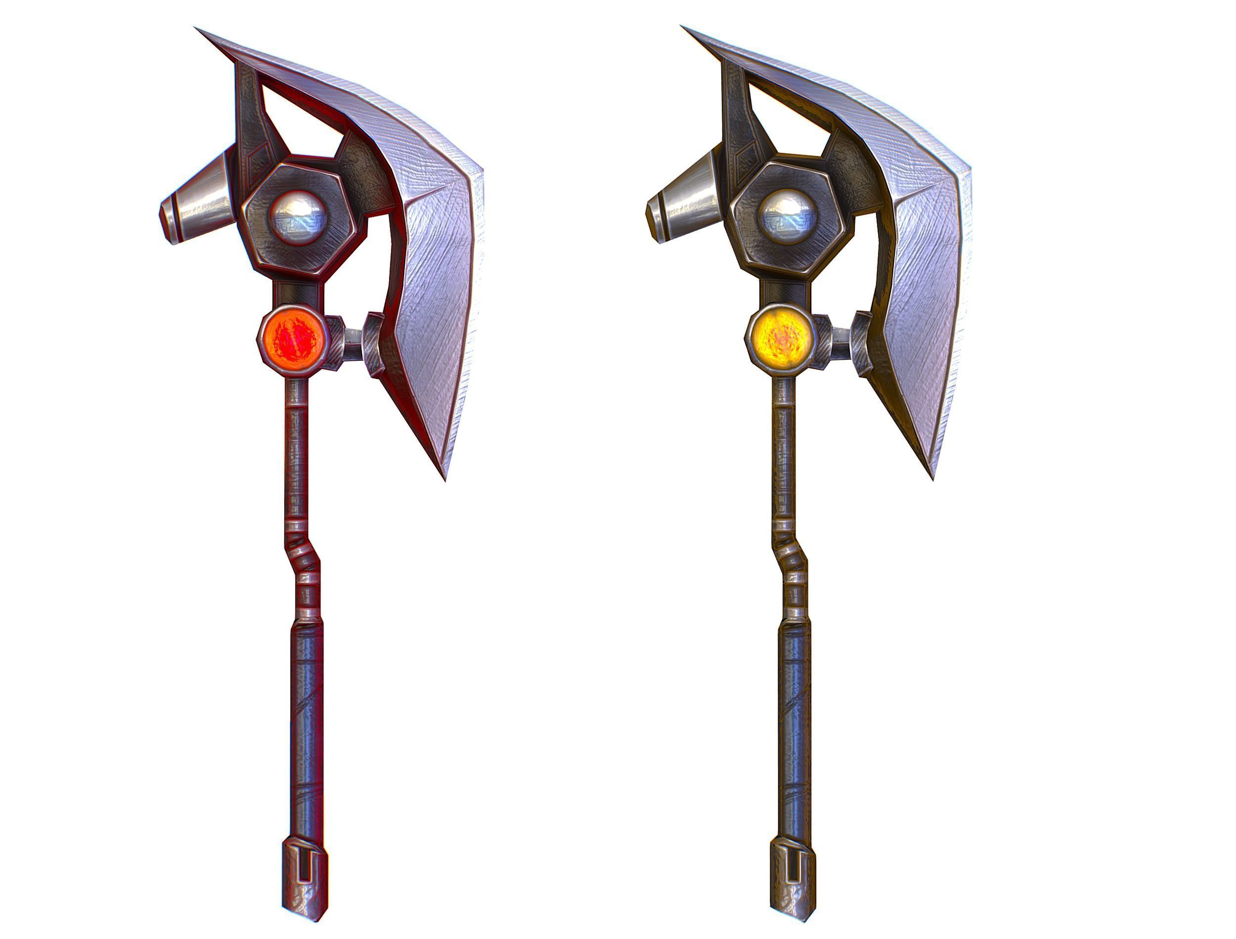 a set of cutting weapons Low-poly 3D model_13