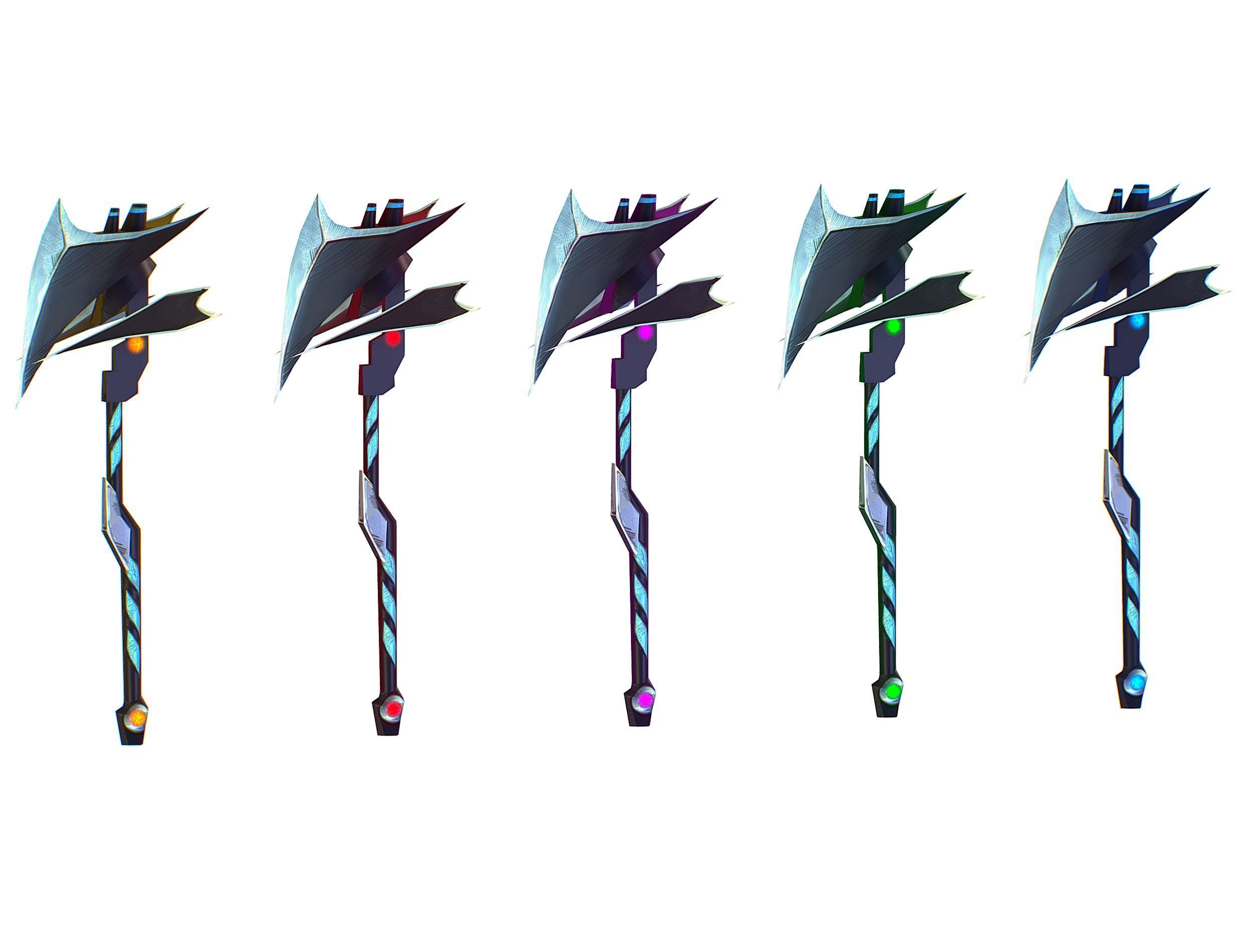 a set of cutting weapons Low-poly 3D model_7