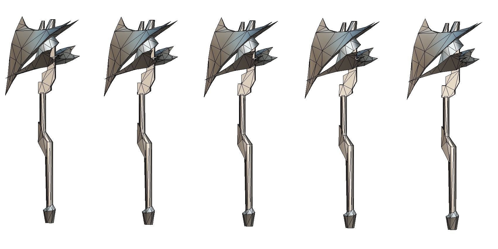 a set of cutting weapons Low-poly 3D model_21