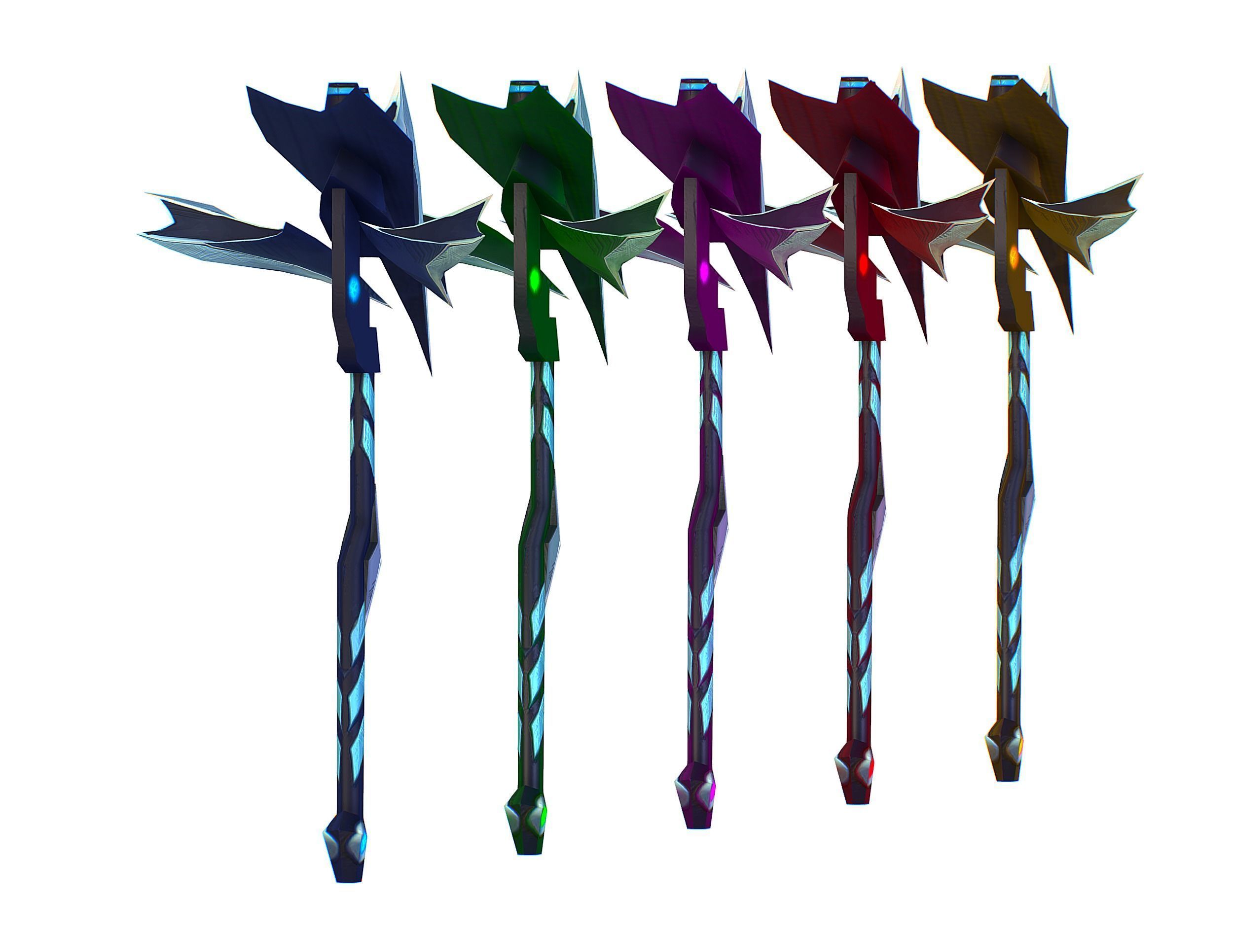 a set of cutting weapons Low-poly 3D model_12