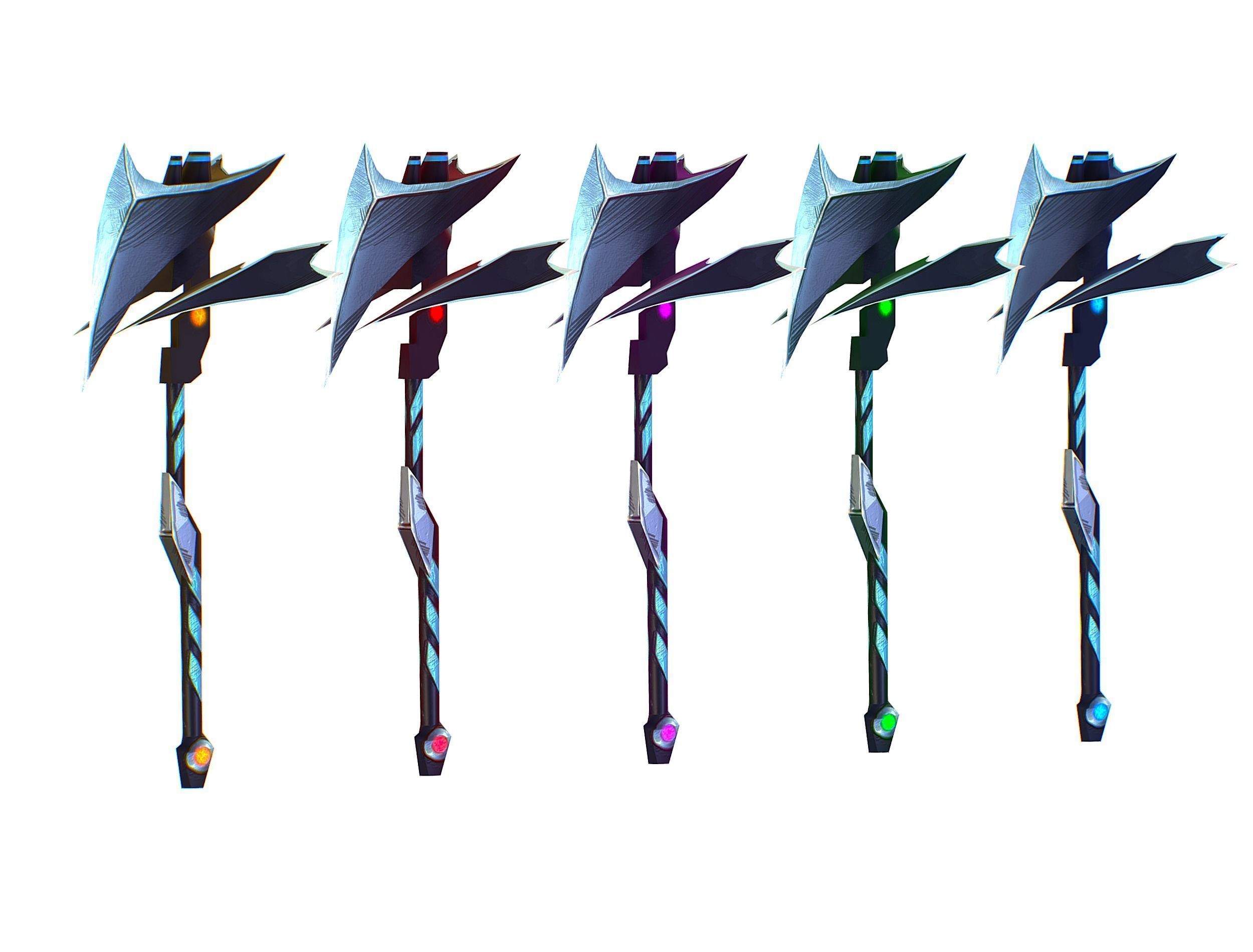 a set of cutting weapons Low-poly 3D model_6