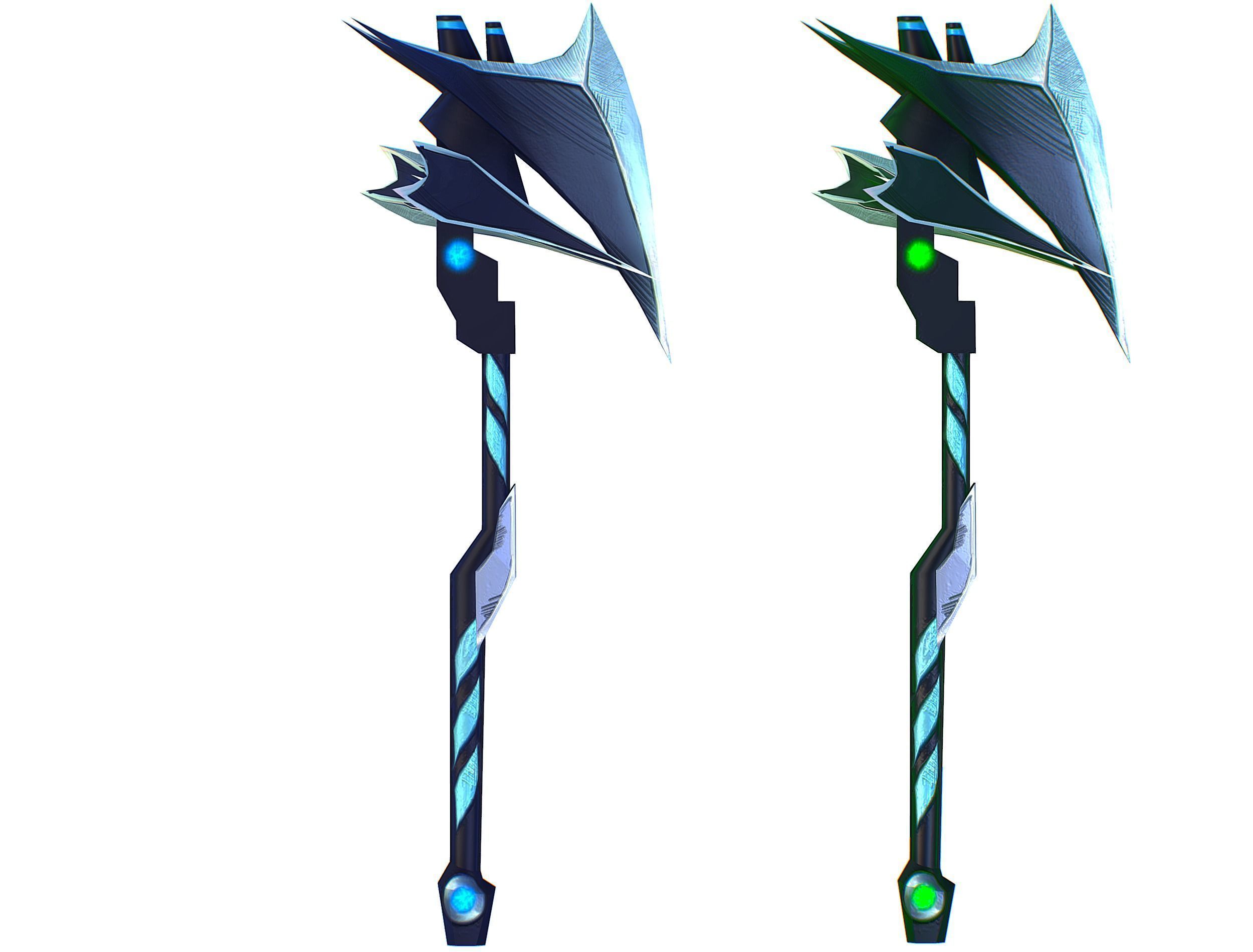 a set of cutting weapons Low-poly 3D model_14