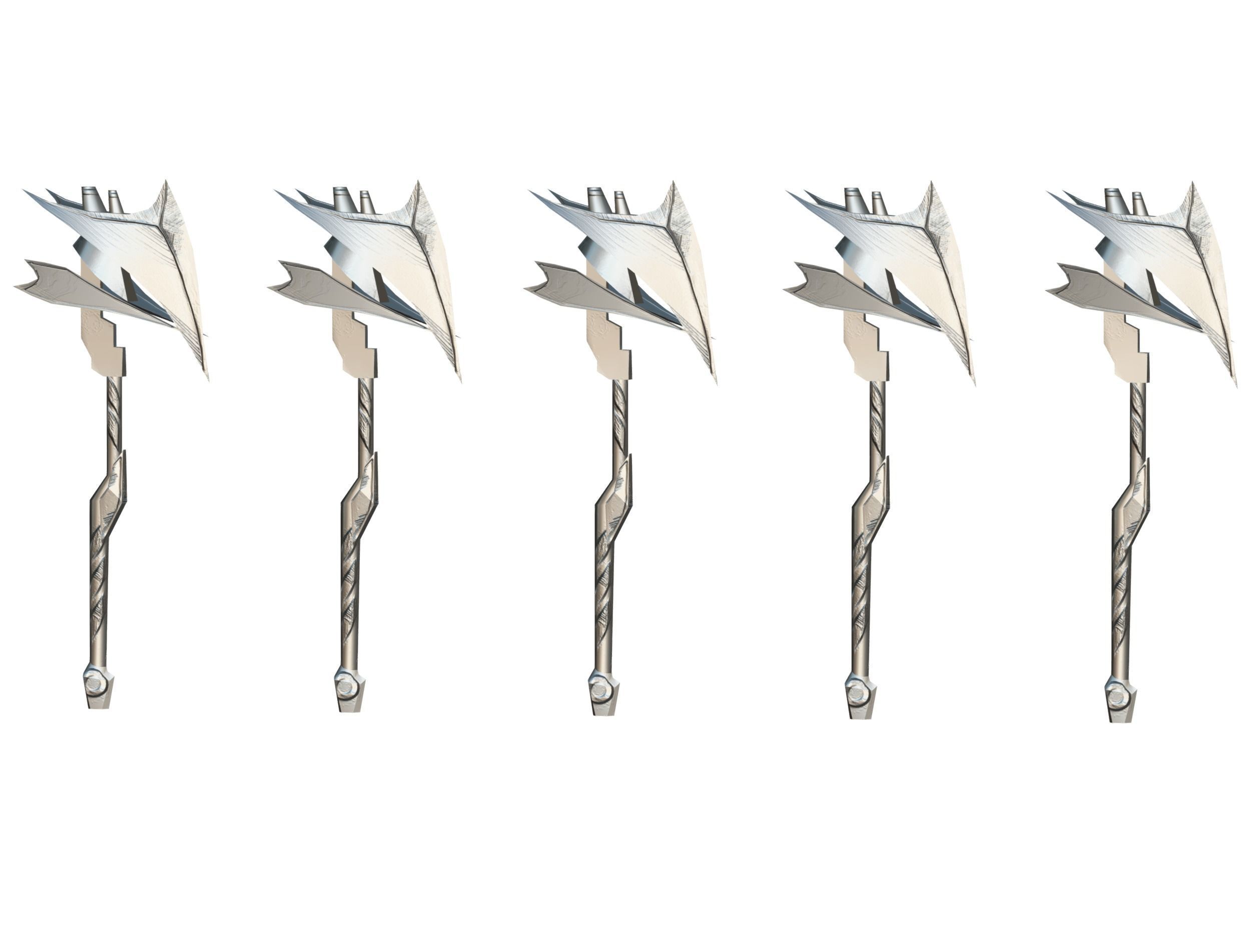 a set of cutting weapons Low-poly 3D model_18