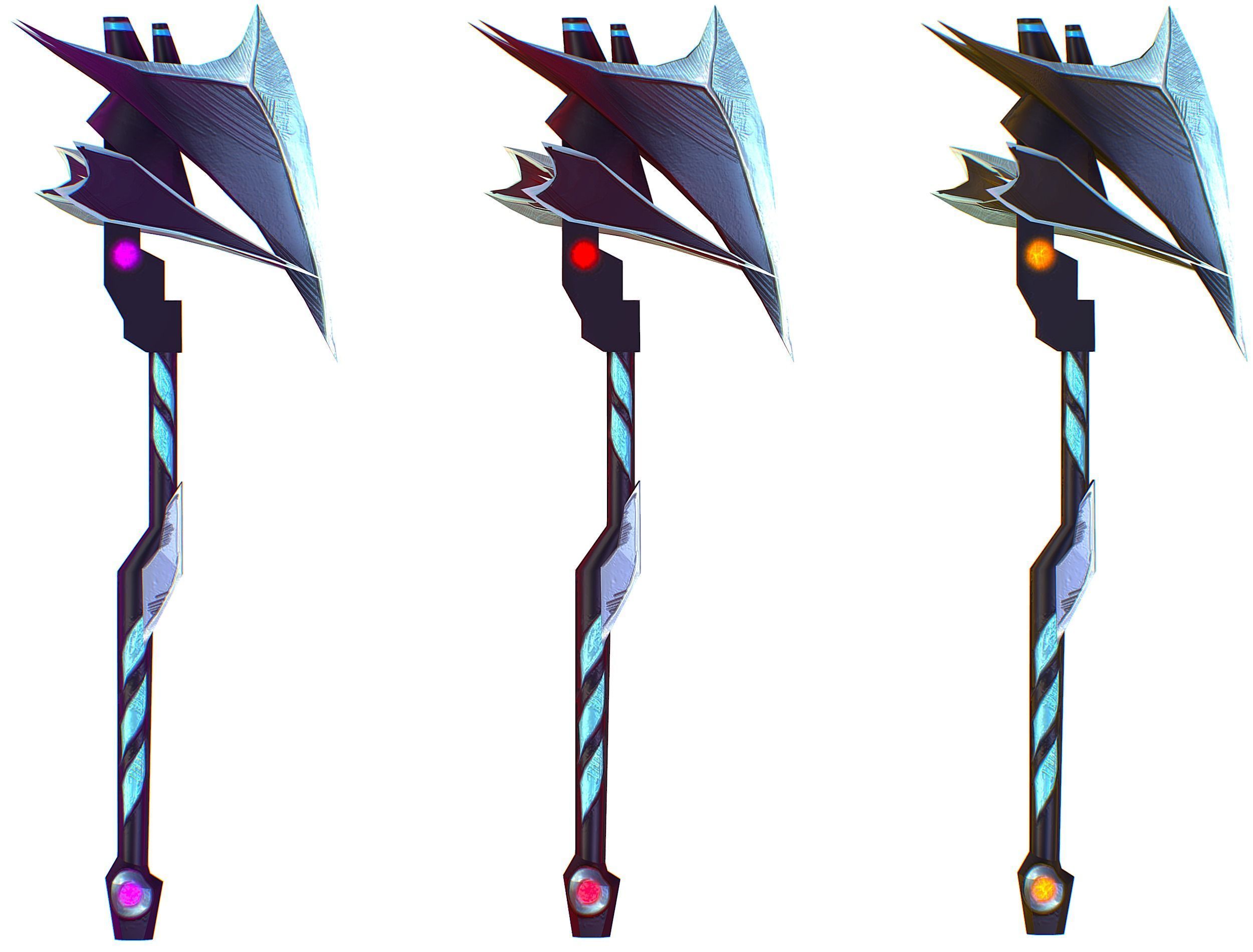 a set of cutting weapons Low-poly 3D model_15