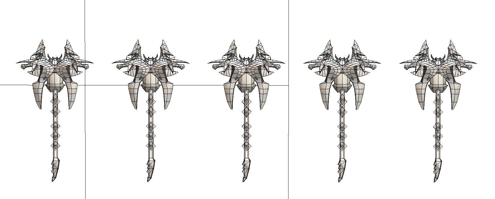 a set of cutting weapons Low-poly 3D model_23