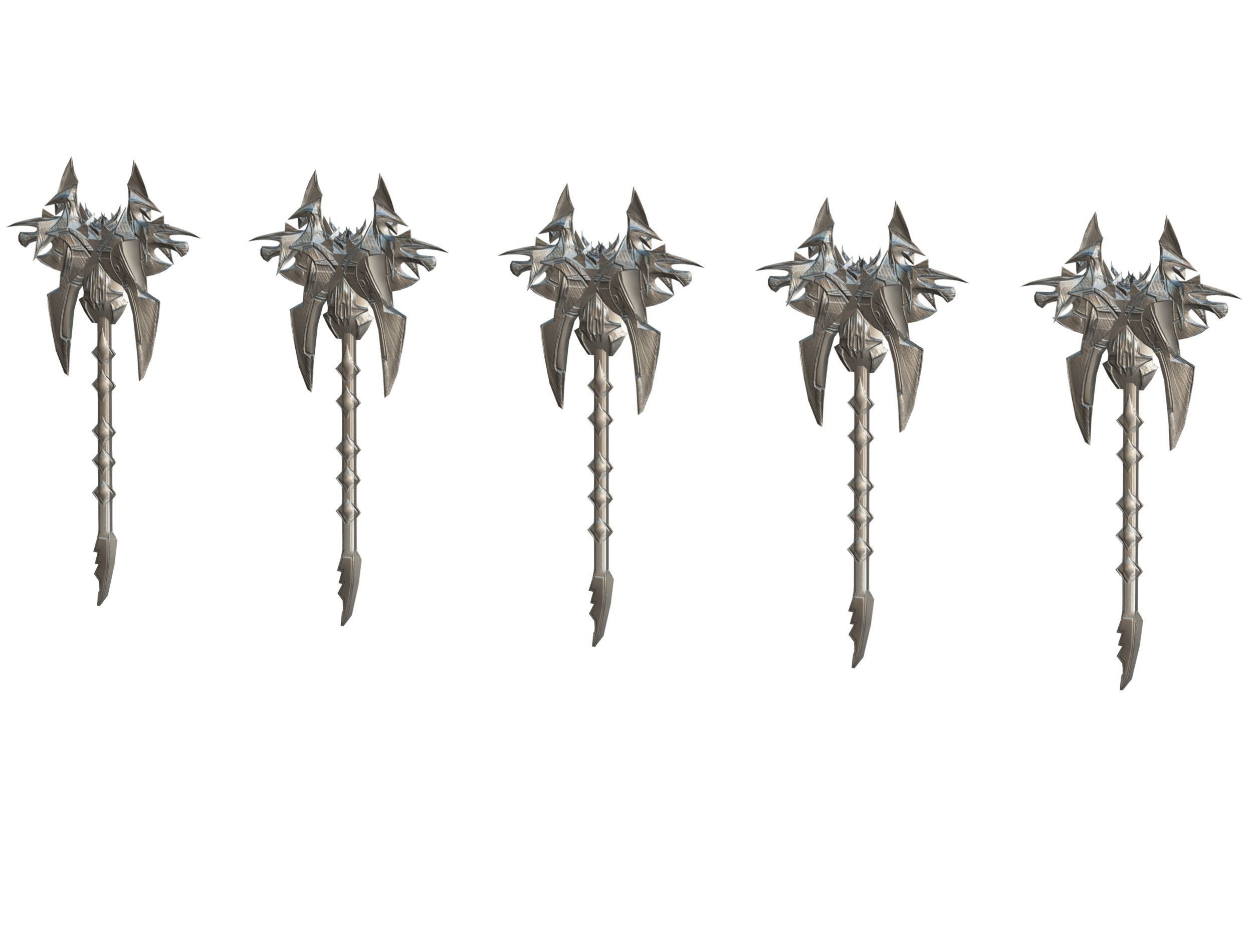 a set of cutting weapons Low-poly 3D model_20