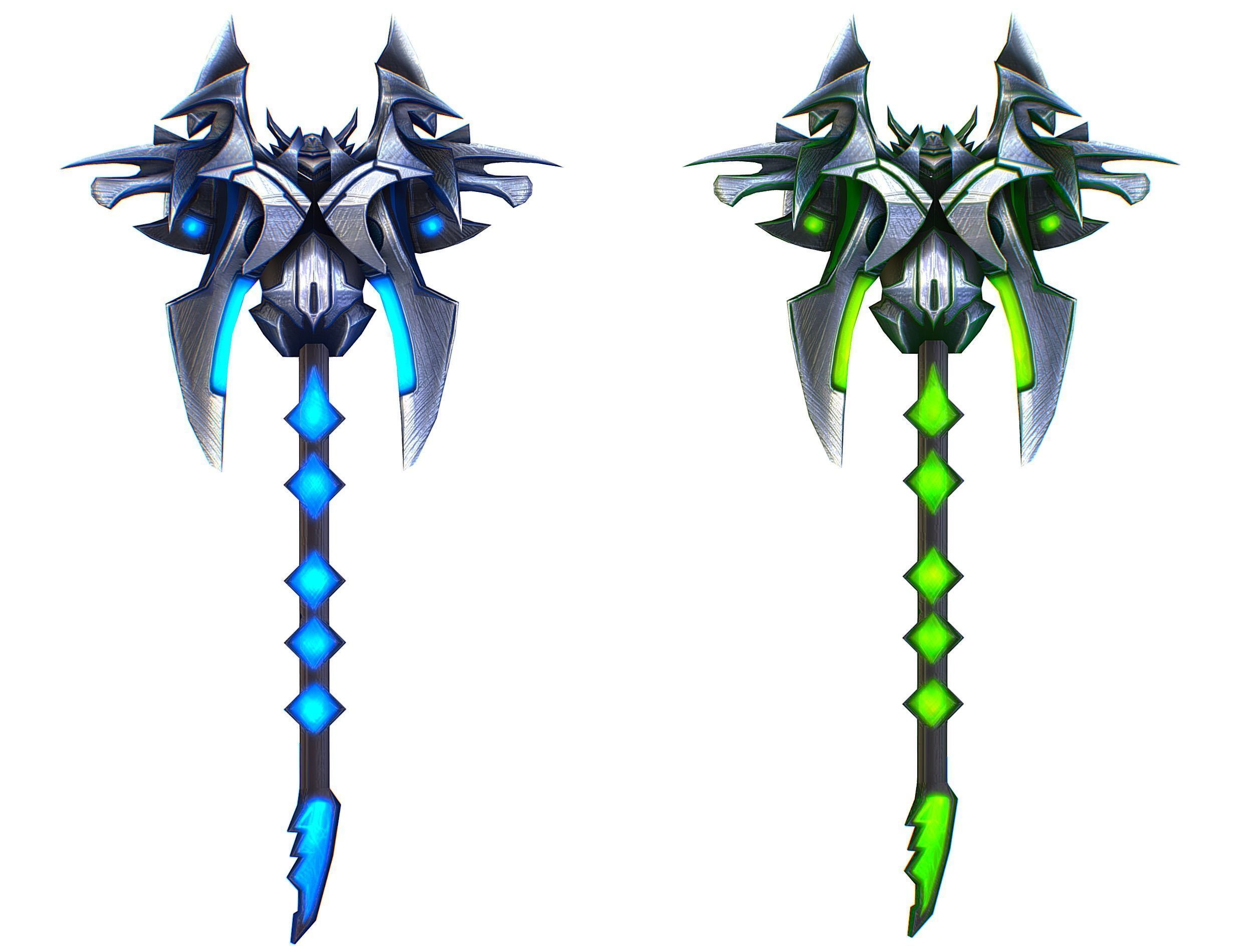 a set of cutting weapons Low-poly 3D model_13