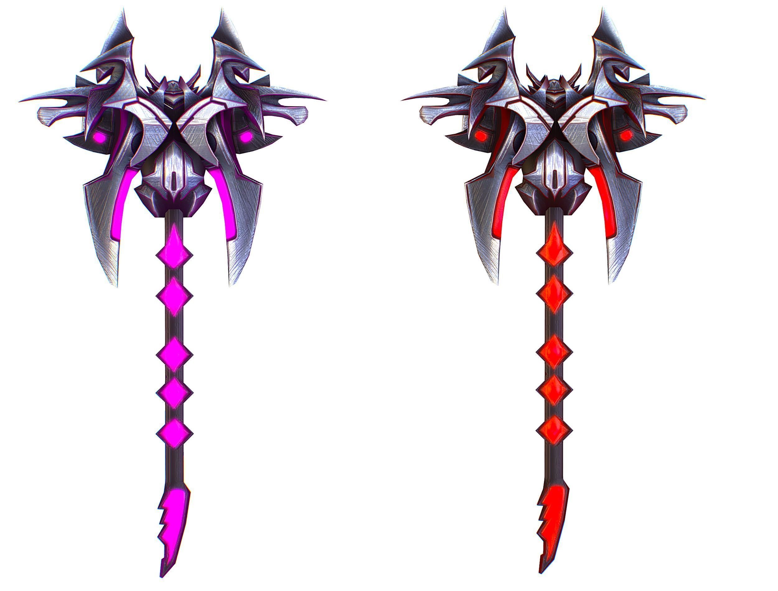 a set of cutting weapons Low-poly 3D model_14