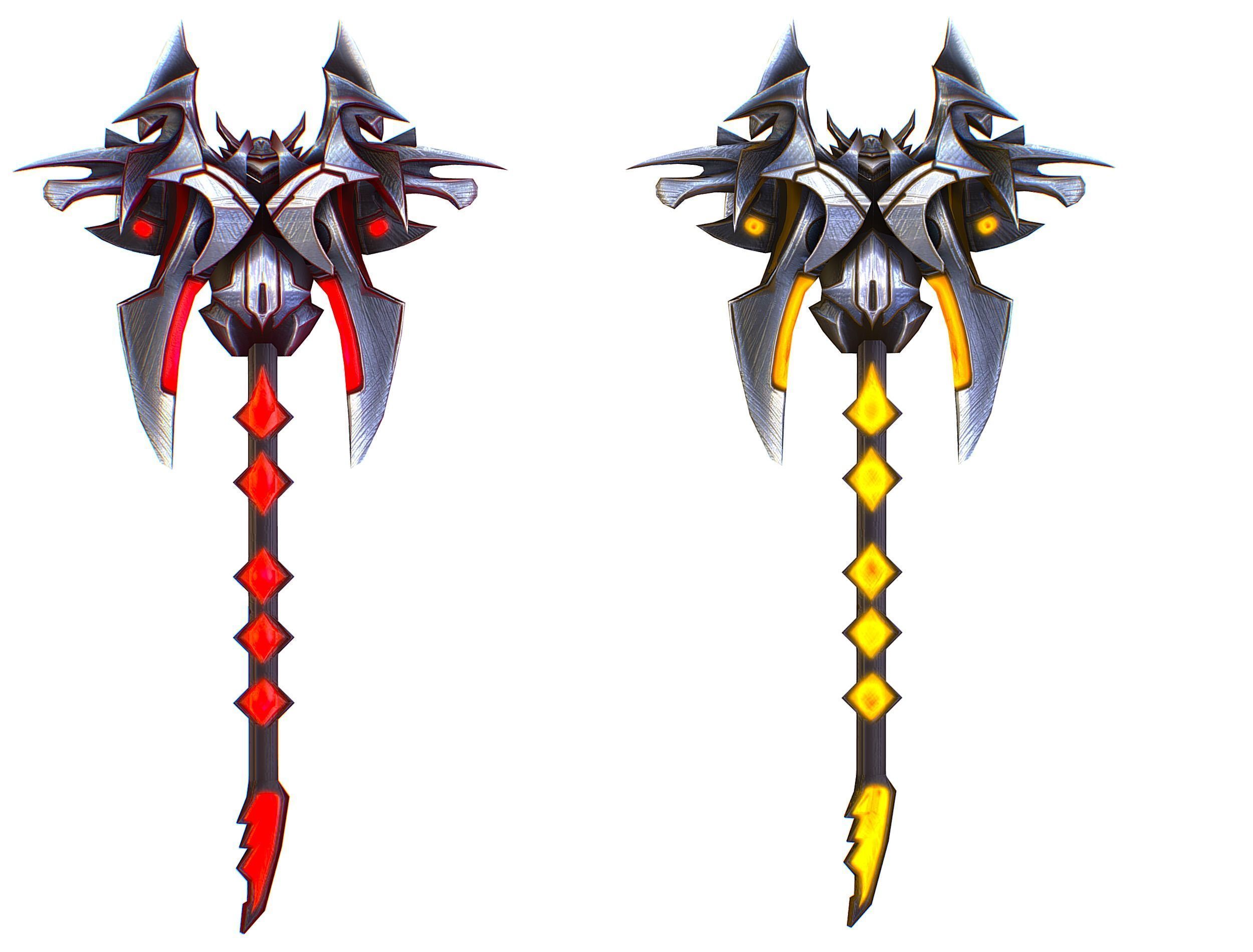 a set of cutting weapons Low-poly 3D model_15