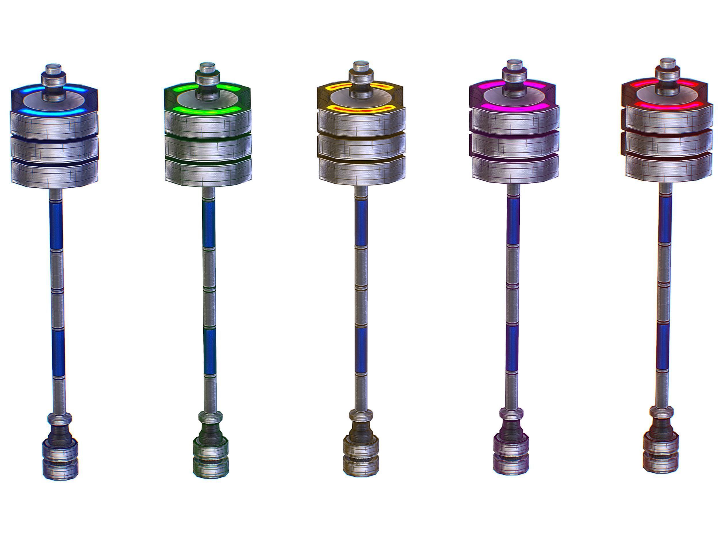 a set of cutting weapons - Sledgehammer Low-poly 3D model_1