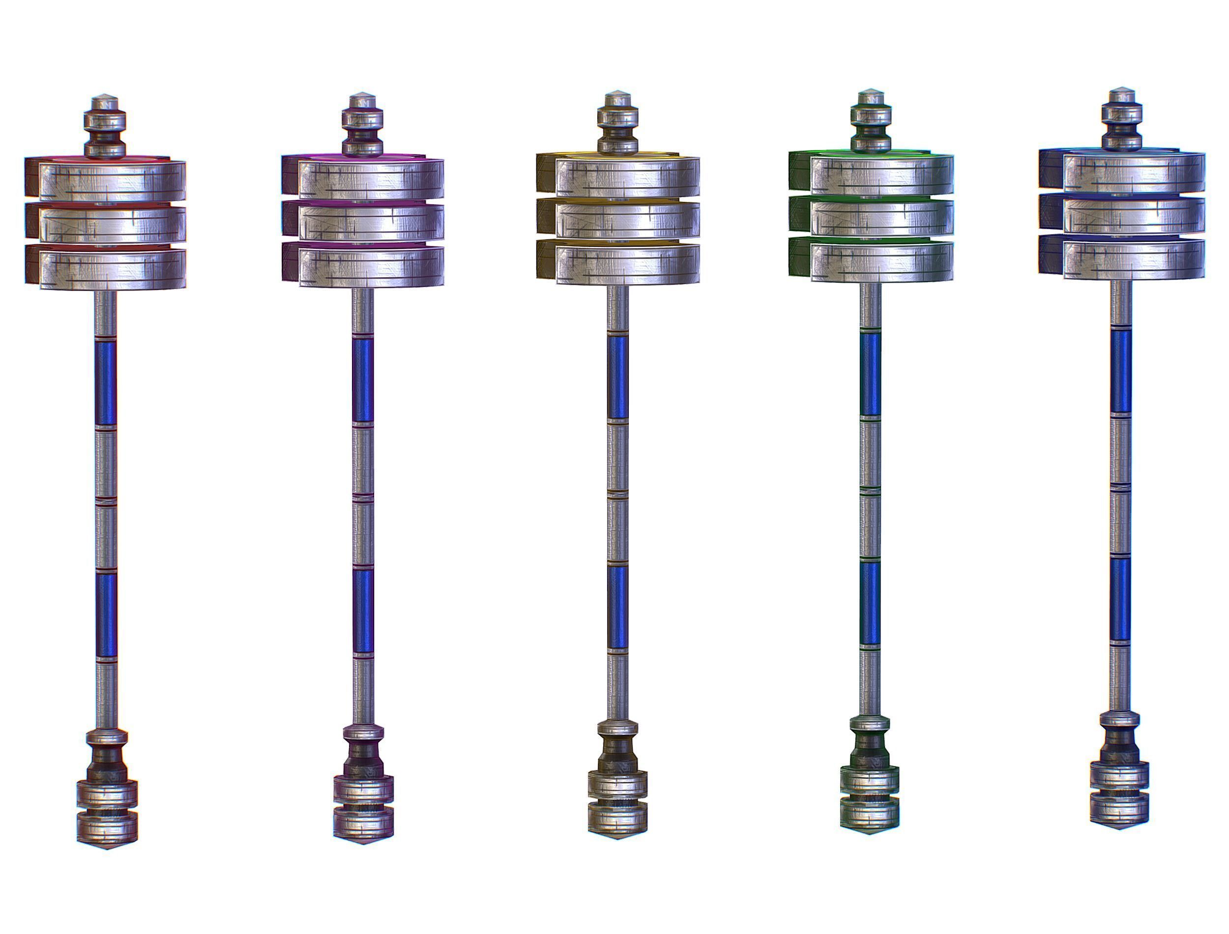 a set of cutting weapons - Sledgehammer Low-poly 3D model_10