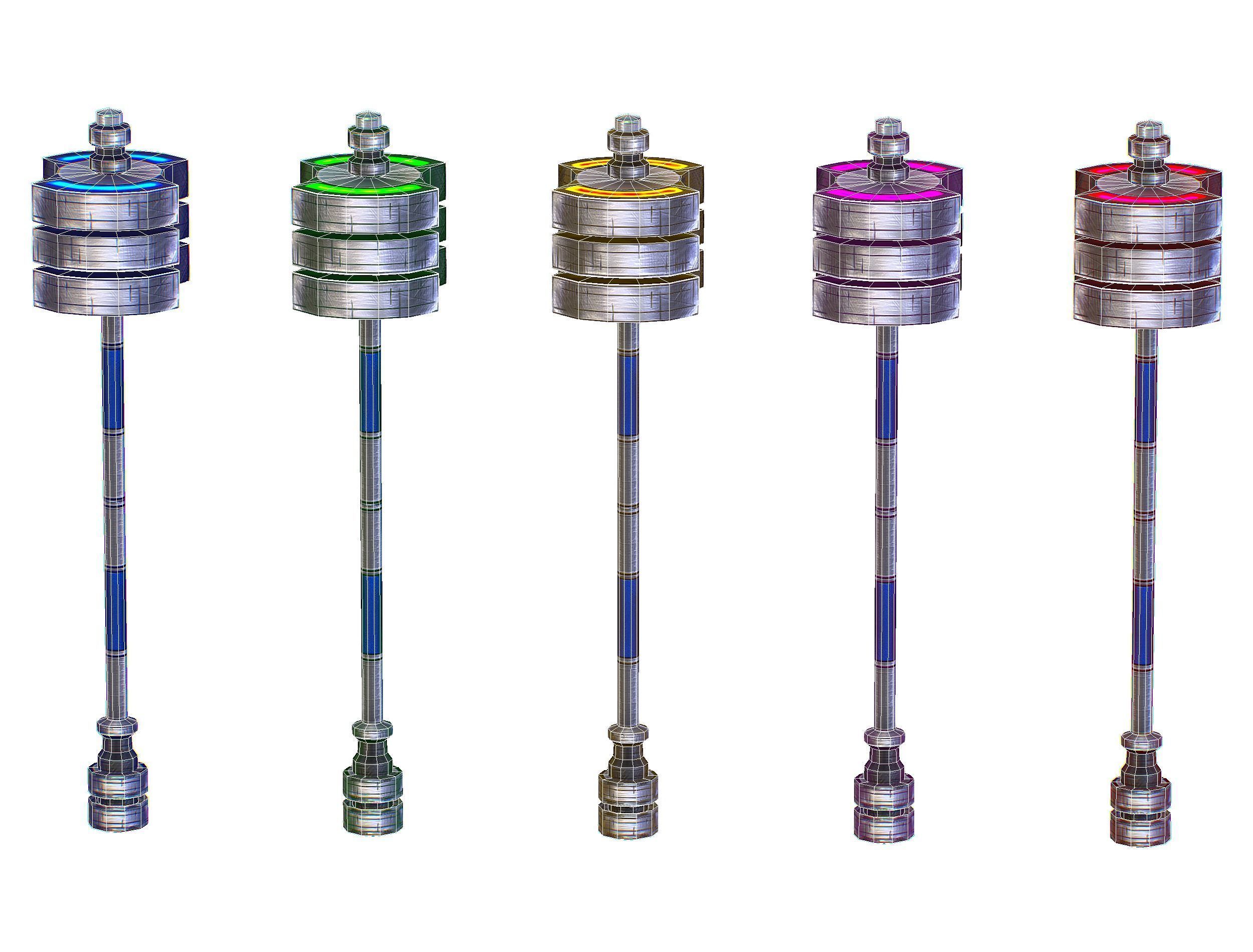 a set of cutting weapons - Sledgehammer Low-poly 3D model_17