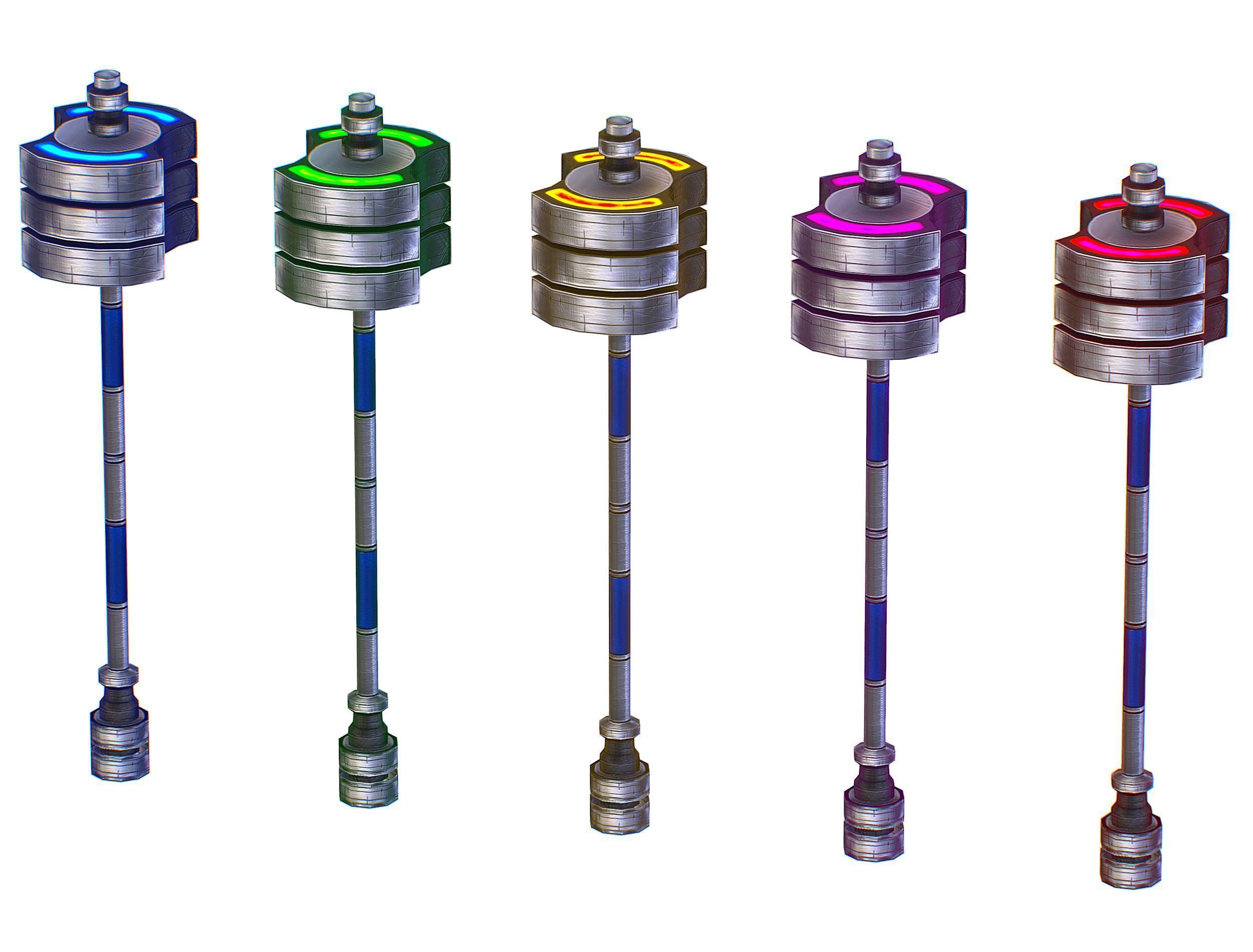 a set of cutting weapons - Sledgehammer Low-poly 3D model_2