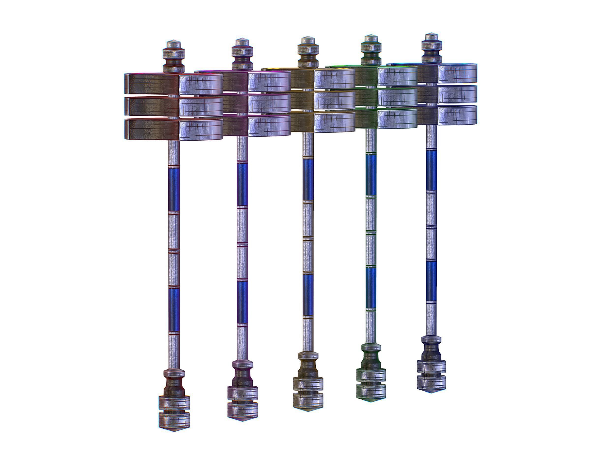 a set of cutting weapons - Sledgehammer Low-poly 3D model_8