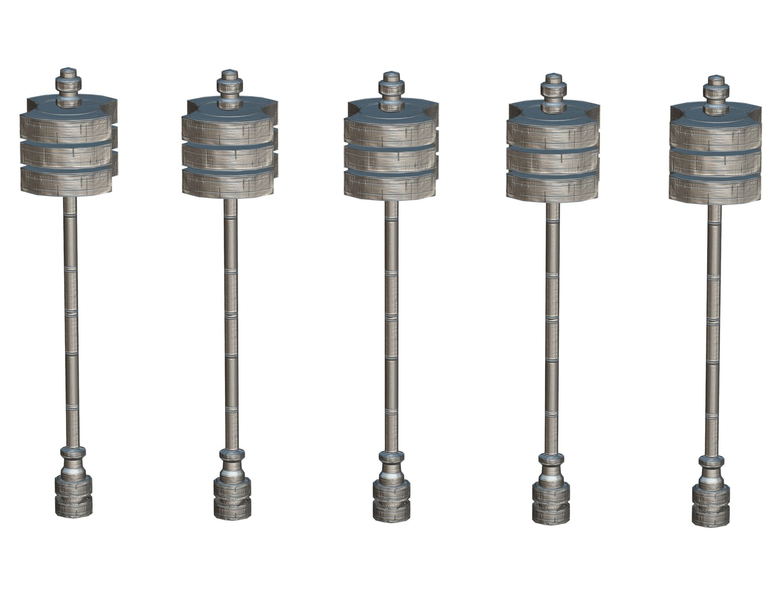 a set of cutting weapons - Sledgehammer Low-poly 3D model_19