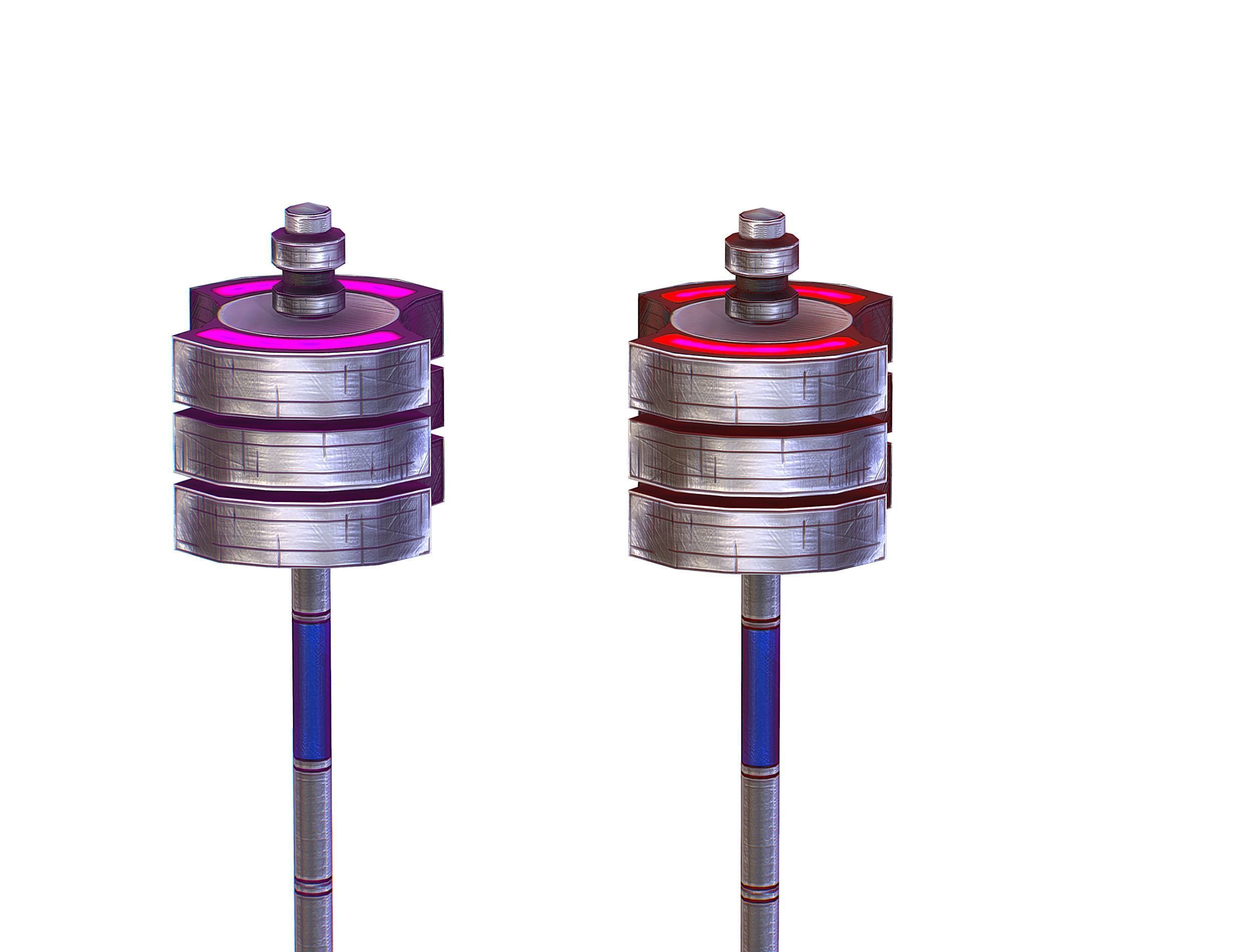 a set of cutting weapons - Sledgehammer Low-poly 3D model_14