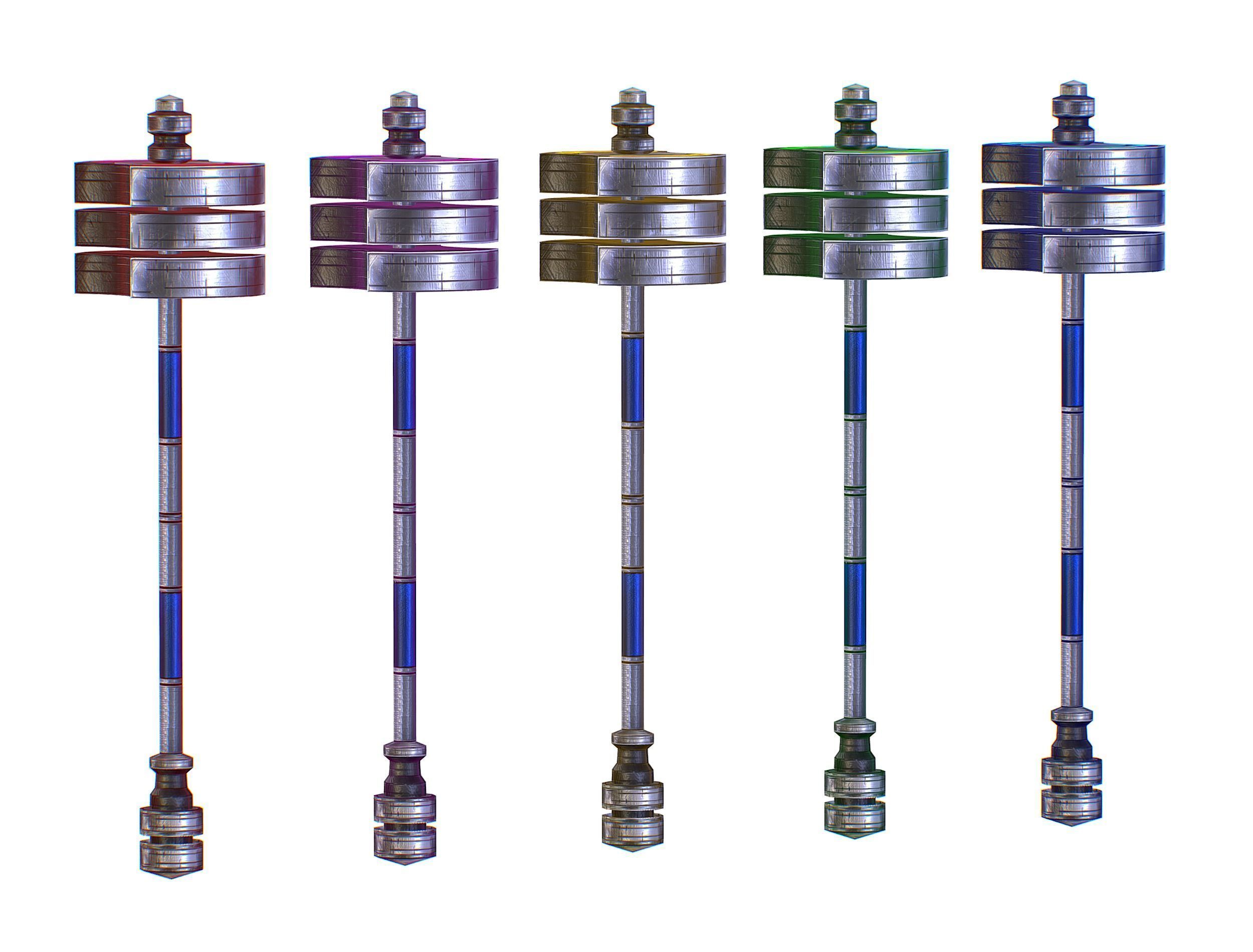 a set of cutting weapons - Sledgehammer Low-poly 3D model_9