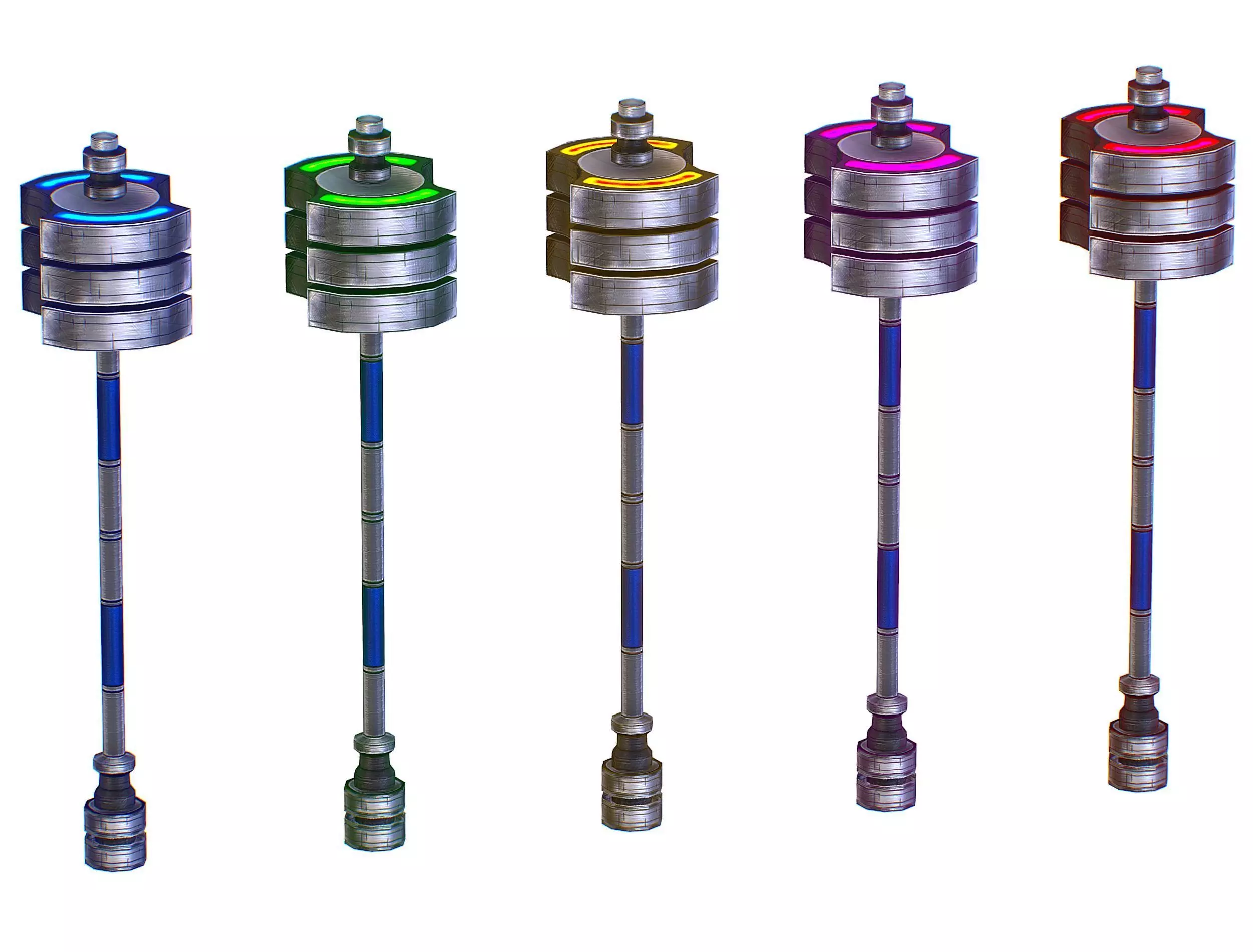 a set of cutting weapons - Sledgehammer Low-poly 3D model_0