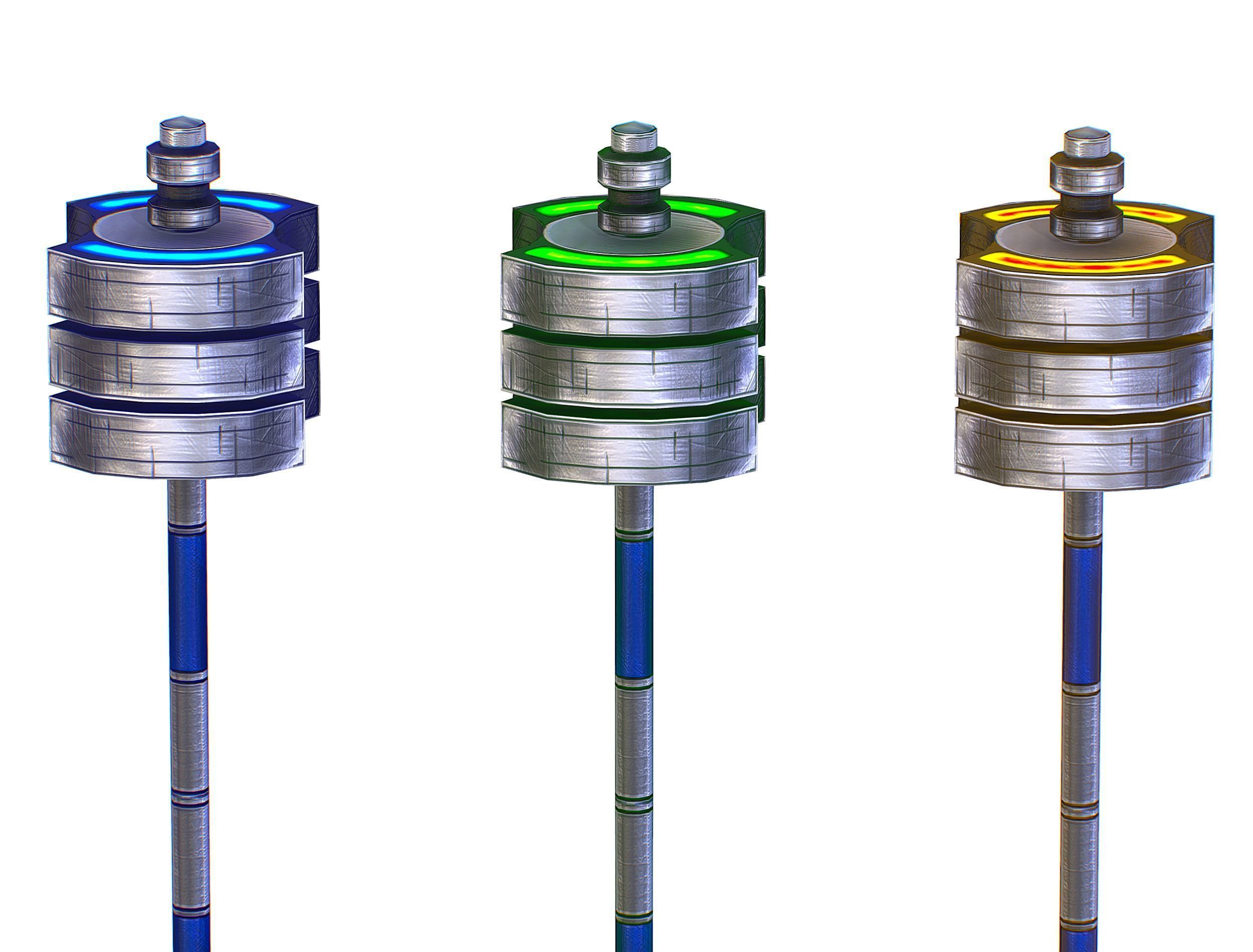 a set of cutting weapons - Sledgehammer Low-poly 3D model_11