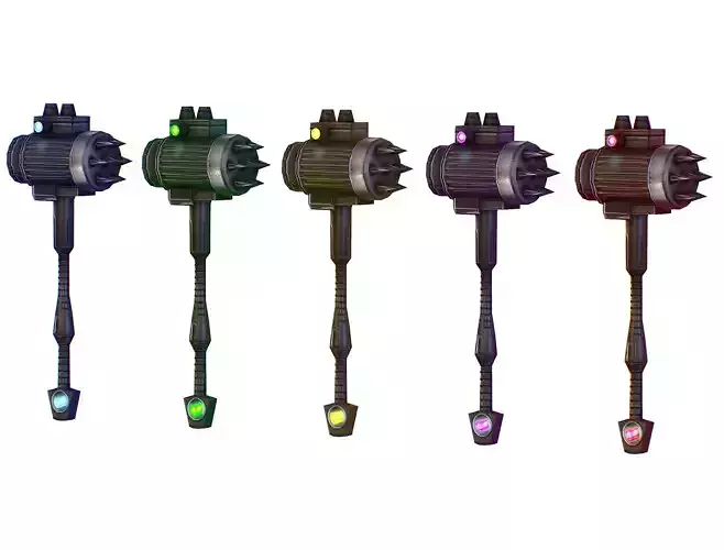 a set of cutting weapons - Sledgehammer Low-poly 3D model