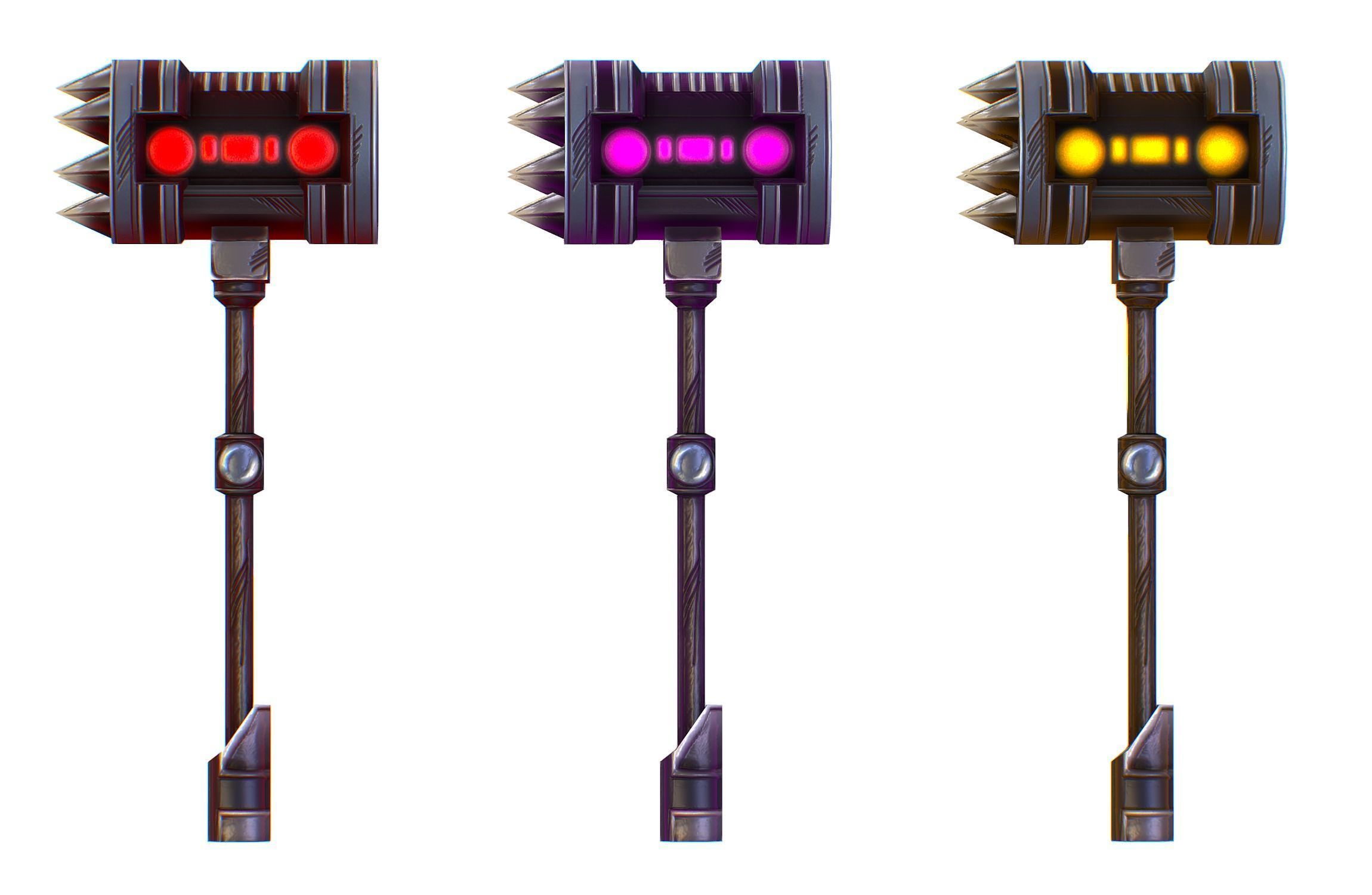 a set of cutting weapons - Sledgehammer Low-poly 3D model_4