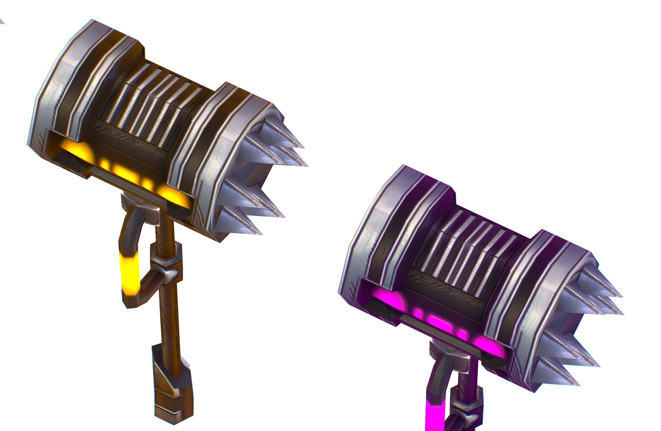 a set of cutting weapons - Sledgehammer Low-poly 3D model_11