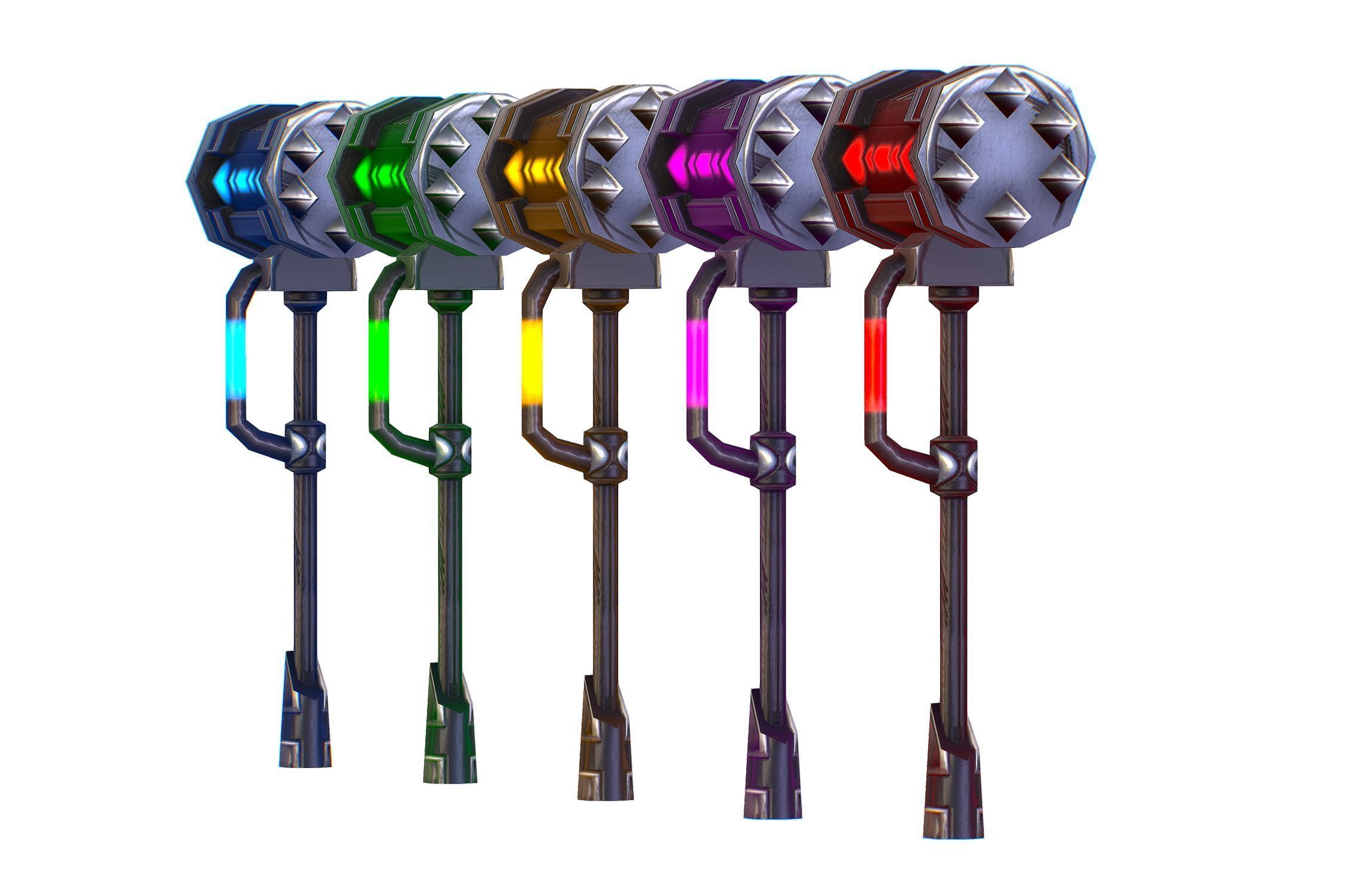 a set of cutting weapons - Sledgehammer Low-poly 3D model_8