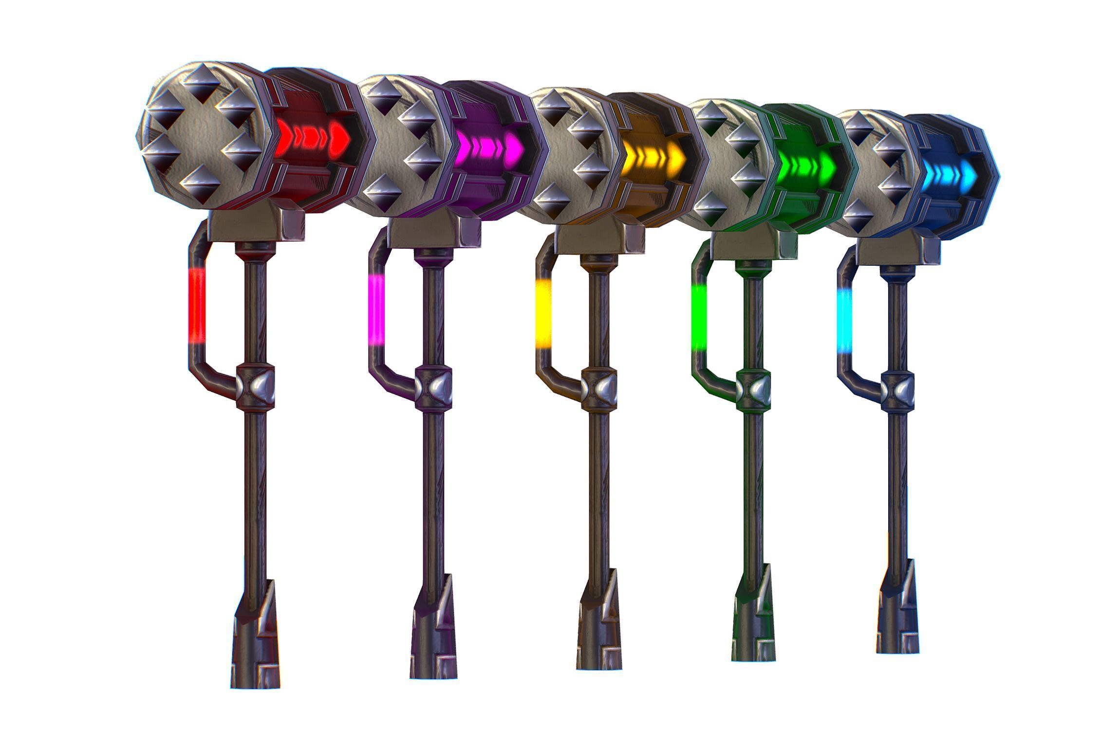 a set of cutting weapons - Sledgehammer Low-poly 3D model_6