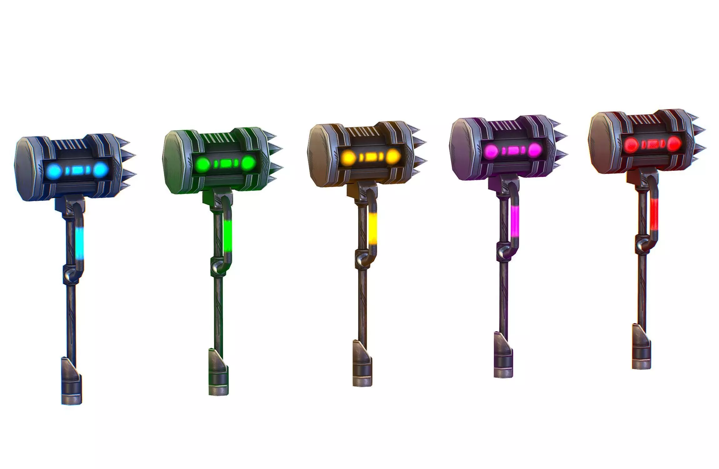 a set of cutting weapons - Sledgehammer Low-poly 3D model_0