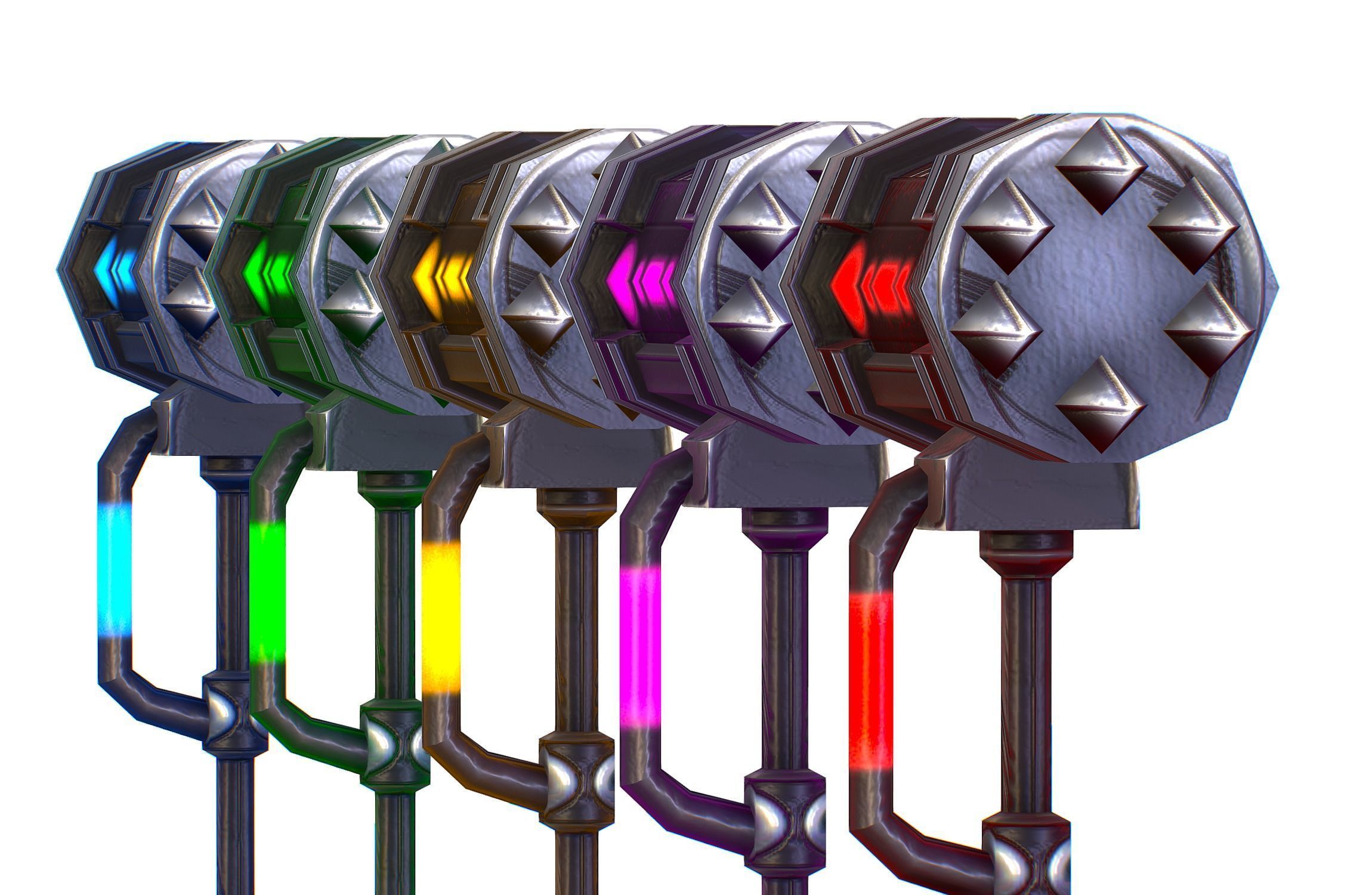 a set of cutting weapons - Sledgehammer Low-poly 3D model_9