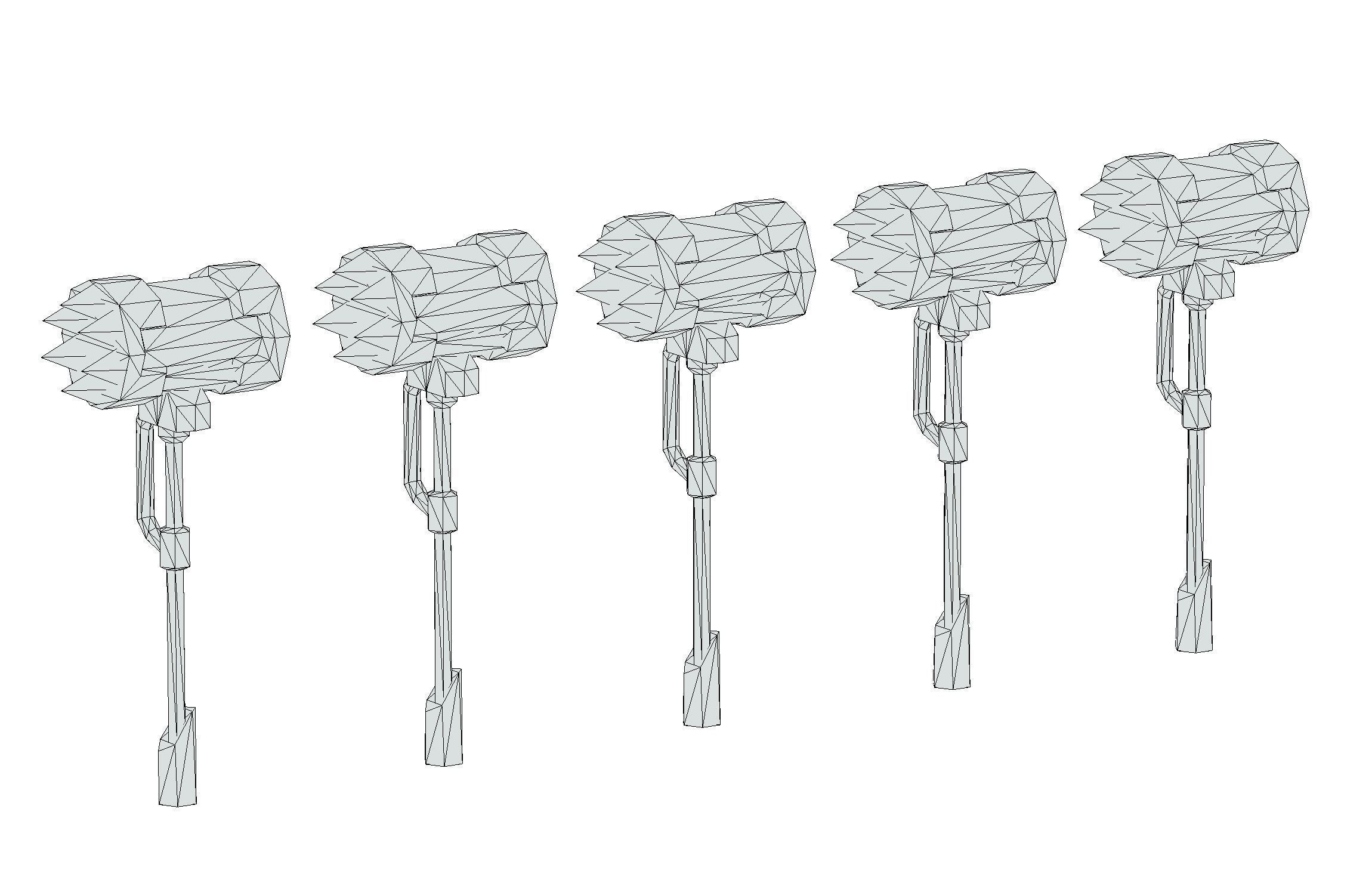 a set of cutting weapons - Sledgehammer Low-poly 3D model_21