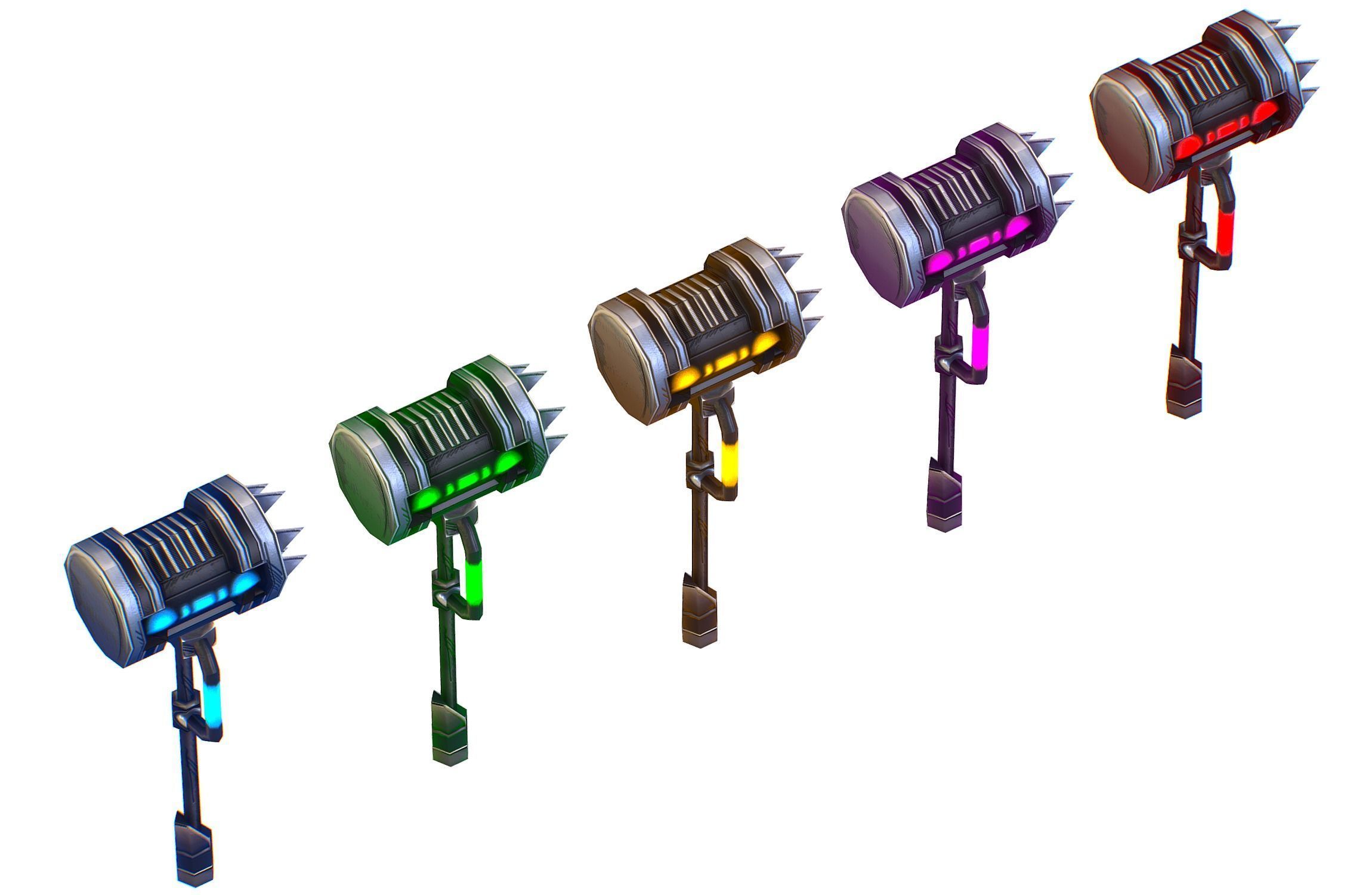 a set of cutting weapons - Sledgehammer Low-poly 3D model_2