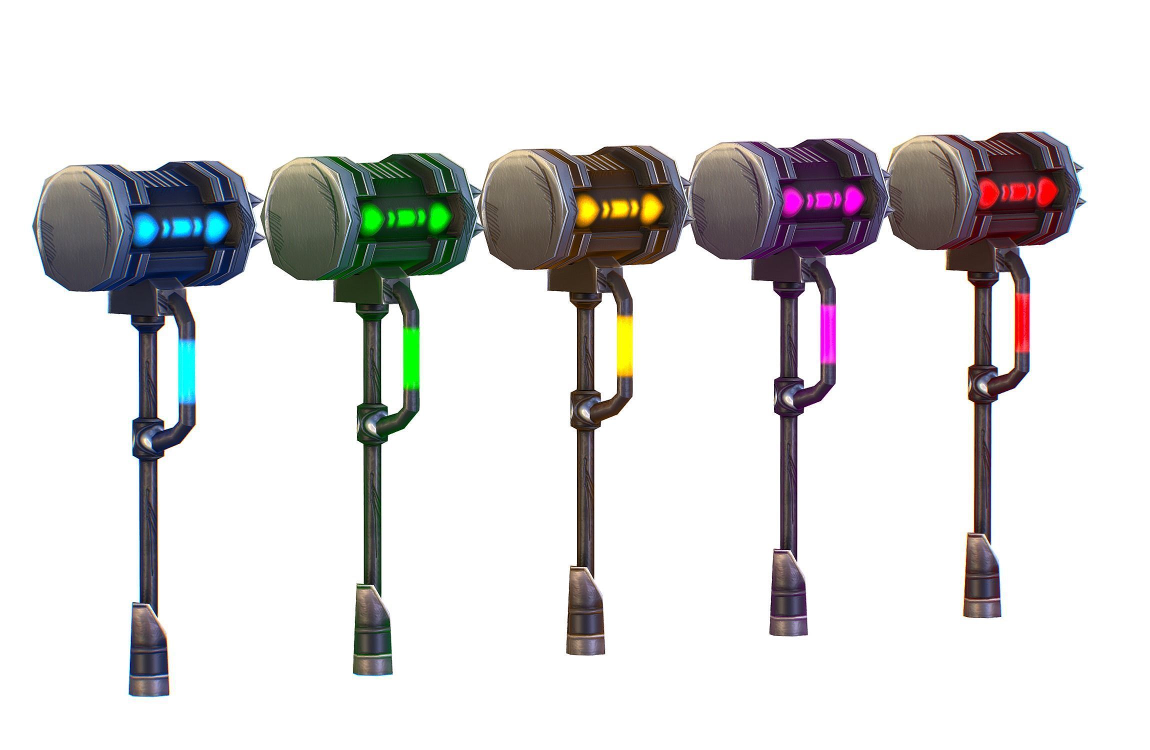 a set of cutting weapons - Sledgehammer Low-poly 3D model_1