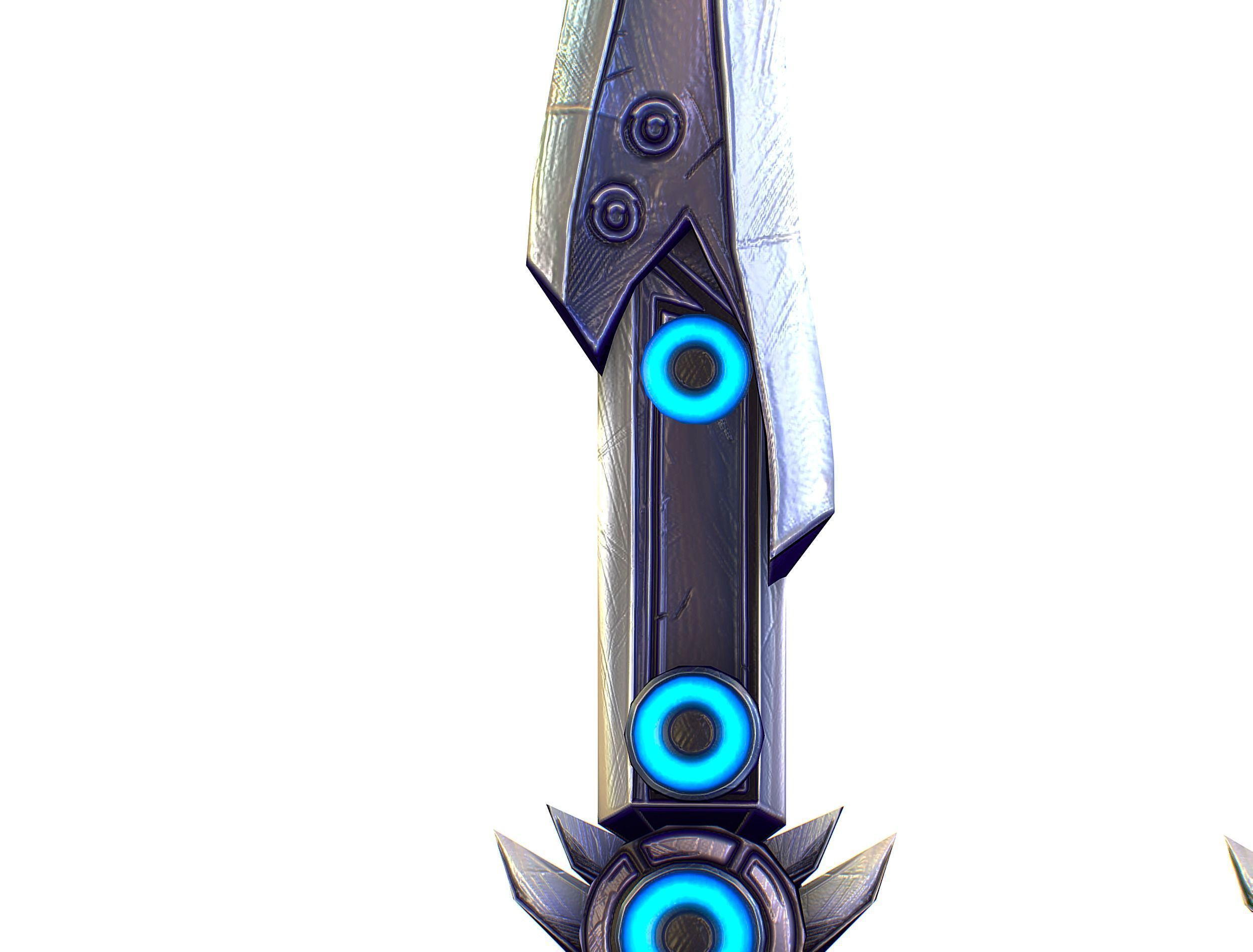 a set of cutting weapons Low-poly 3D model_15